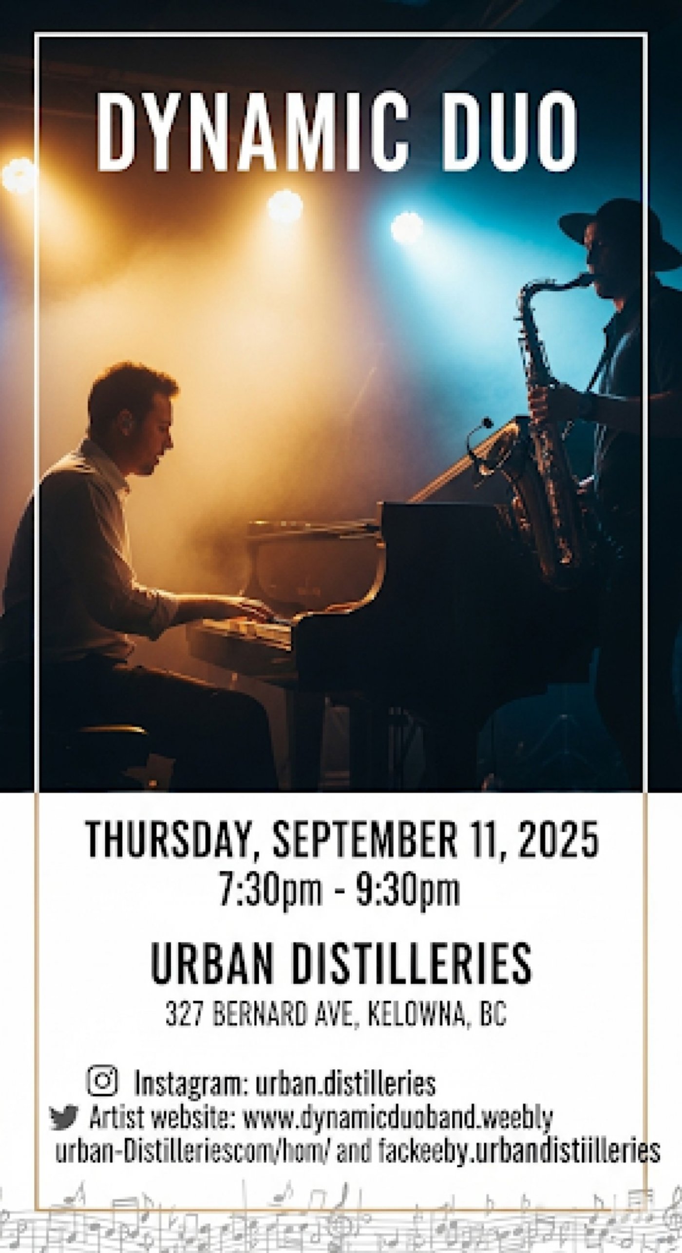 Dynamic Duo - Live Show at Urban Distilleries (Kelowna)