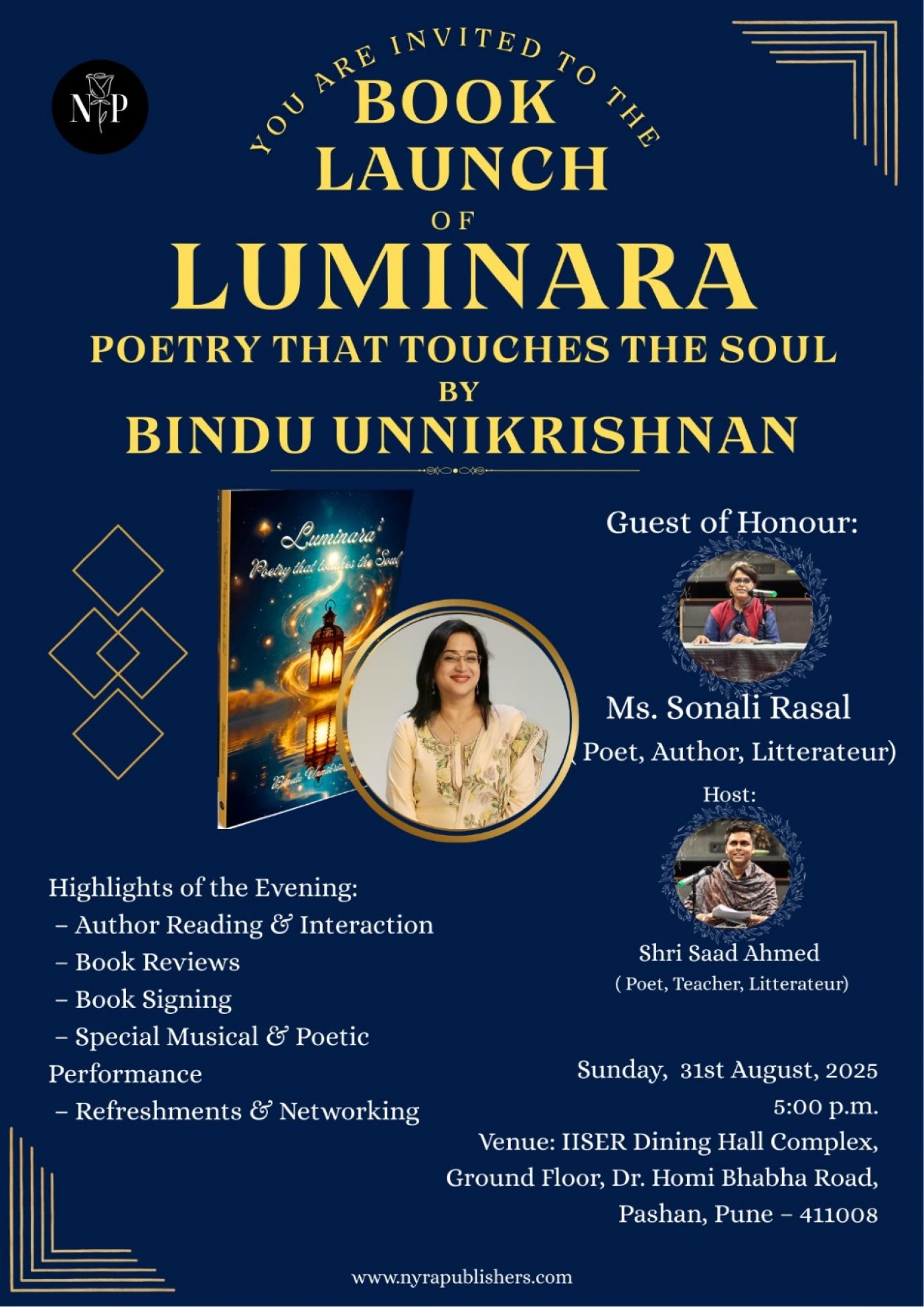 Book Launch of Luminara: Poetry that Touches the Soul by Bindu Unnikrishnan
