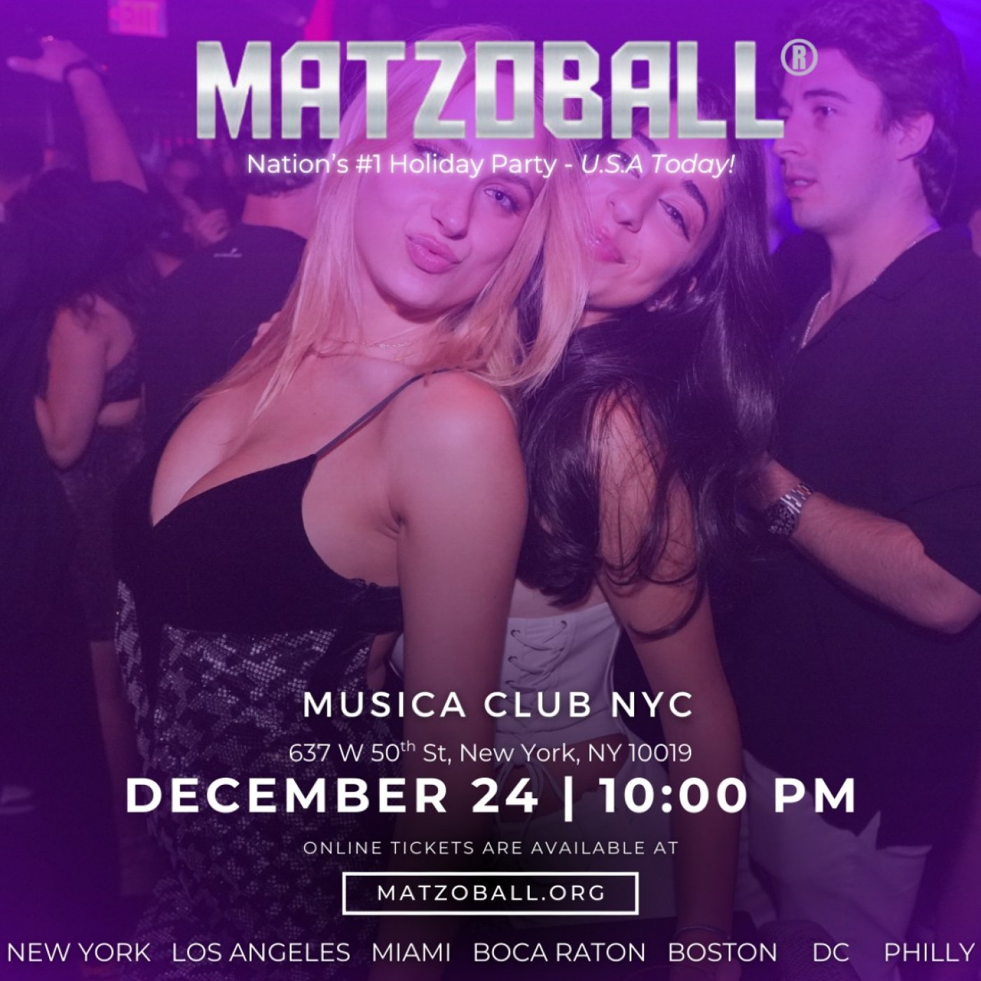 MATZOBALL\u00ae NEW YORK XMAS EVE ages 21-49 December 24, 2025