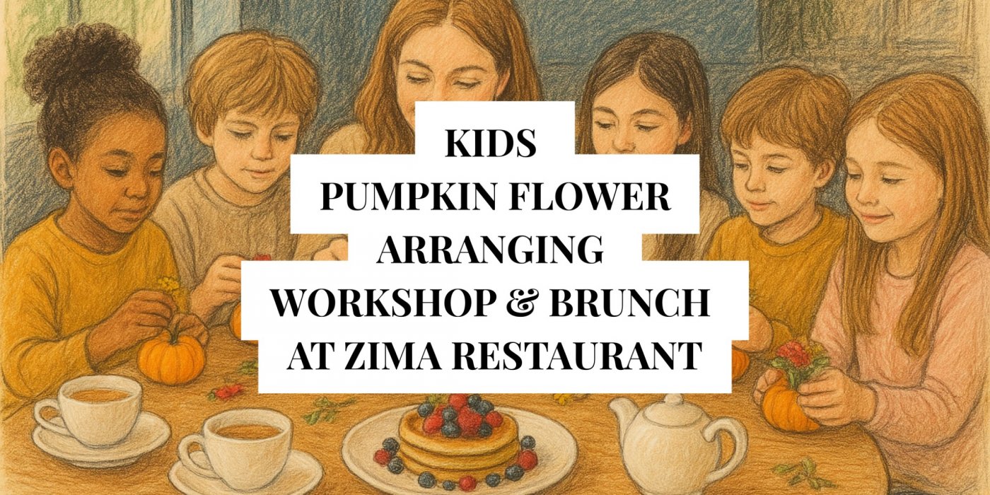Kids' Pumpkin Flower Arranging Workshop & Brunch at ZIMA Restaurant