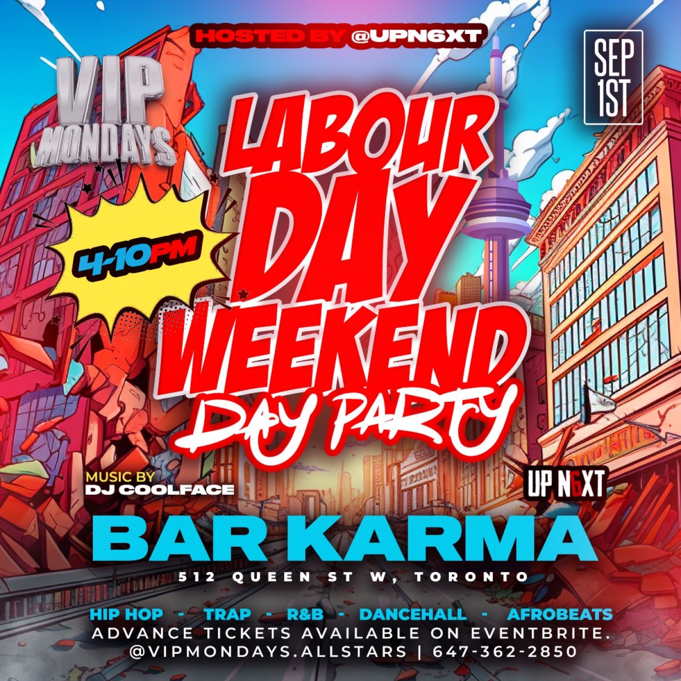 VIP Mondays | Labor Day Weekend Day Party Toronto | R&B, Hip Hop, Dancehall