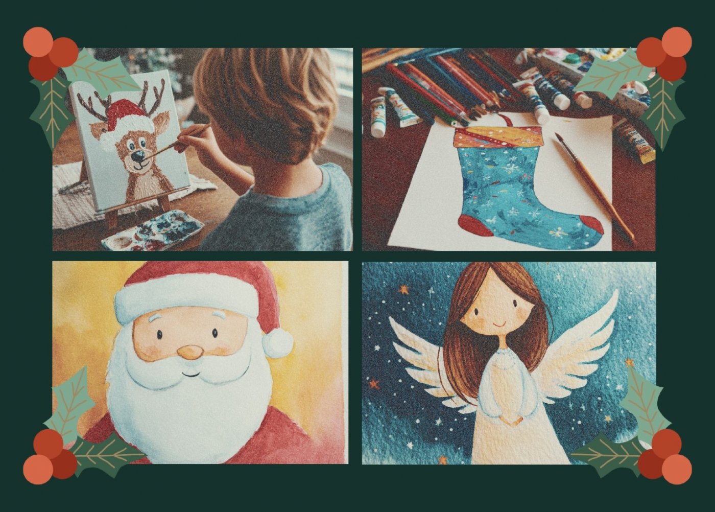 Cosmic Creators 4-Week Youth Art Journey - Watercolor & Acrylic Painting: Holiday Magic (Ages 4-10)