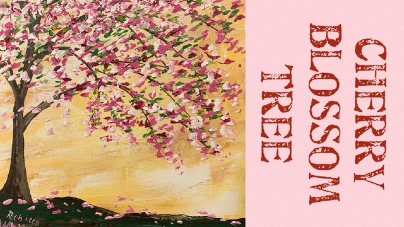 Pre-Recorded Online Beginner Level Acrylic Painting: Cherry Blossom Tree