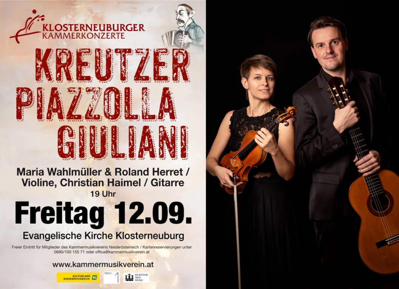 Klosterneuburger Kammerkonzerte \u2013 \u201eKreutzer Piazzolla Giuliani\u201c