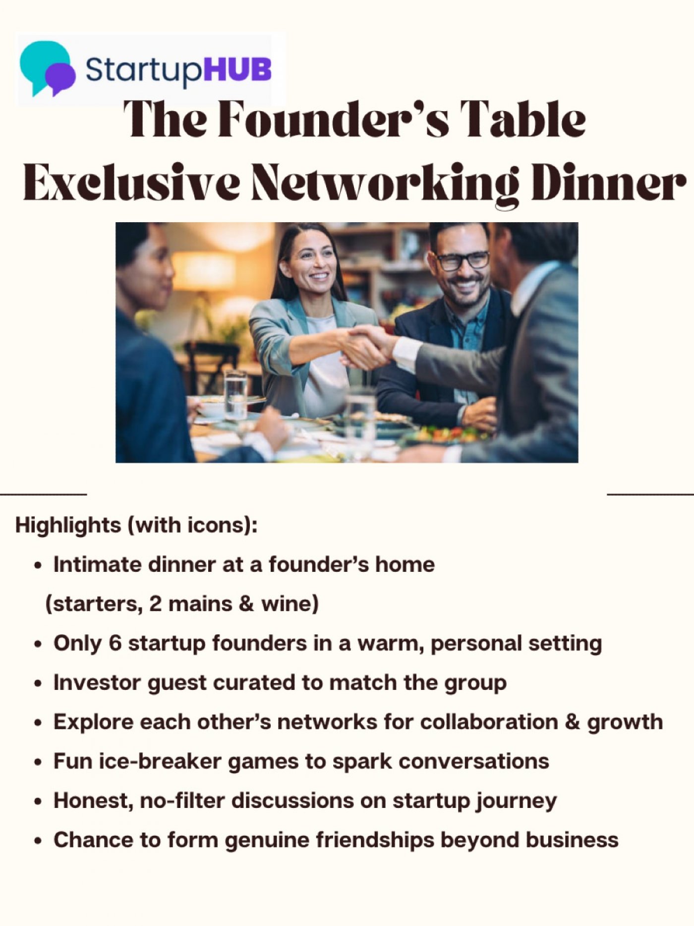 The Founder\u2019s Table \u2013 Exclusive Networking Dinner