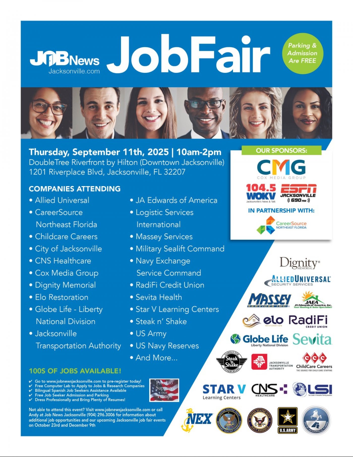 Jacksonville JOB FAIR - Local Companies Hiring for 100's of JOBS