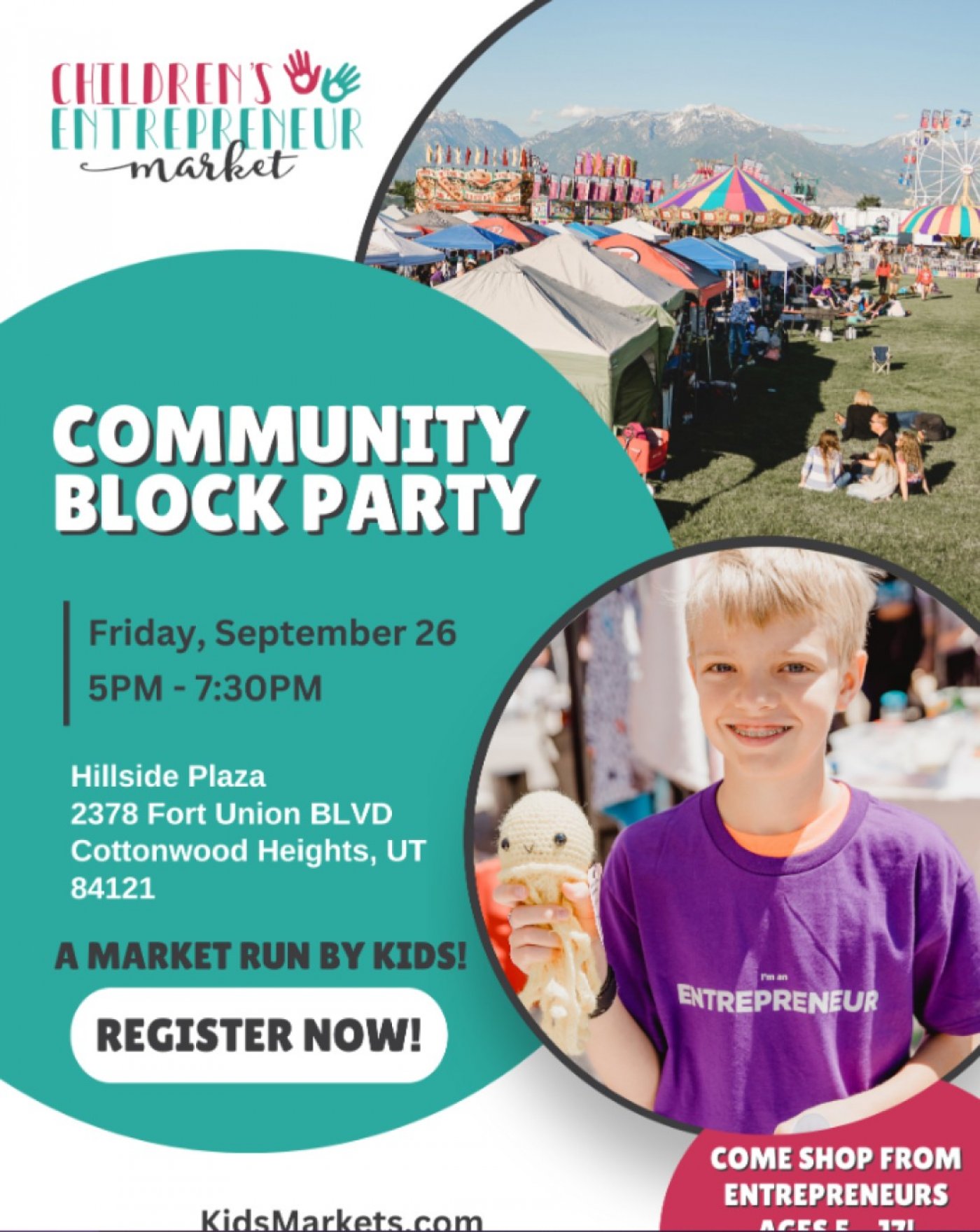 Children's Entrepreneur Market with Cottonwood Heights Community Block Party