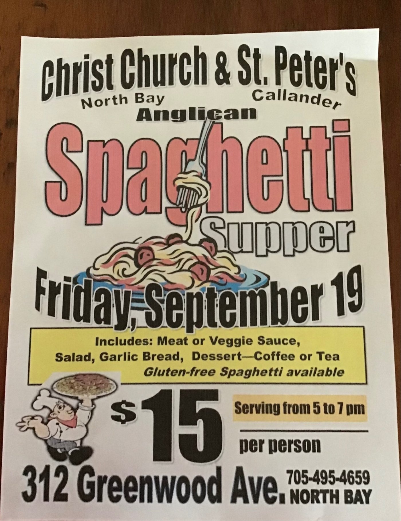 Christ Church and St. Peter's Anglican Church Spaghetti Dinner