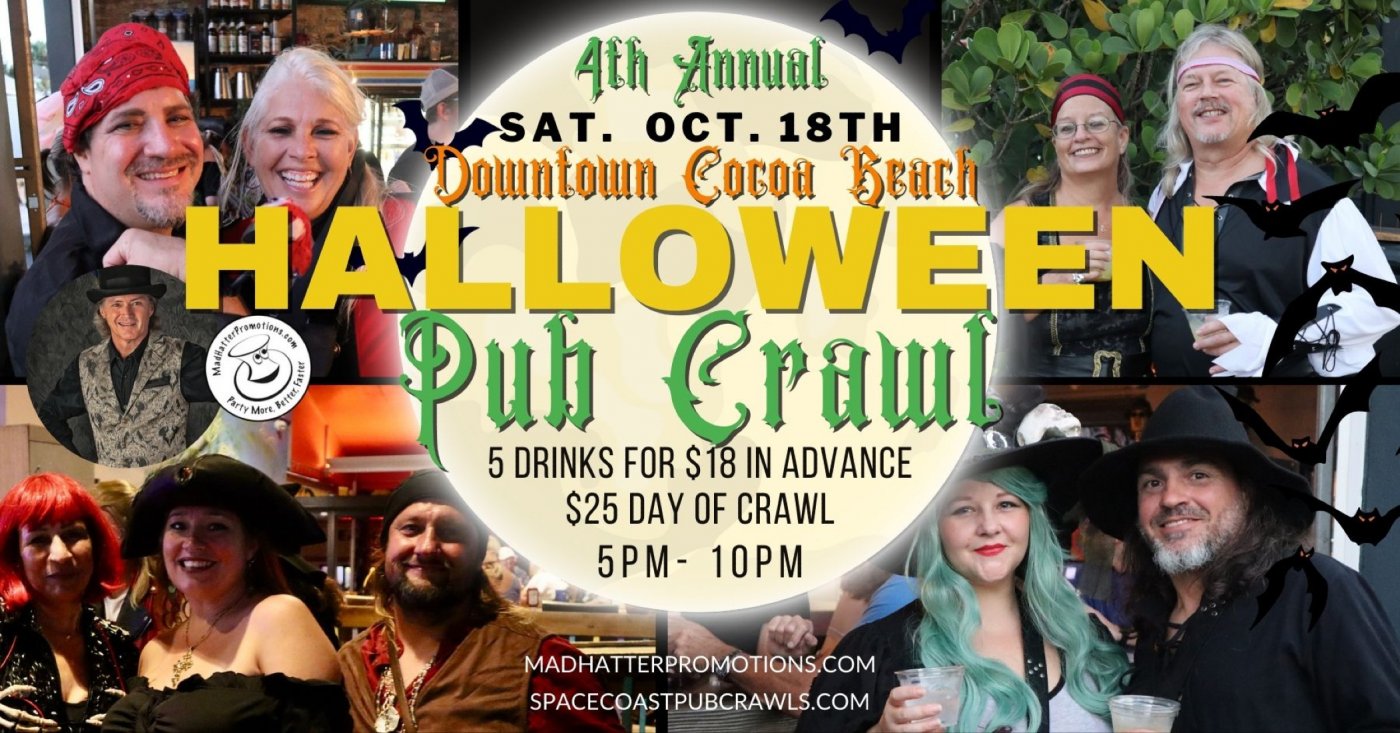 4th Annual Halloween Pub Crawl in Downtown Cocoa Beach, Saturday, October 18, 2025