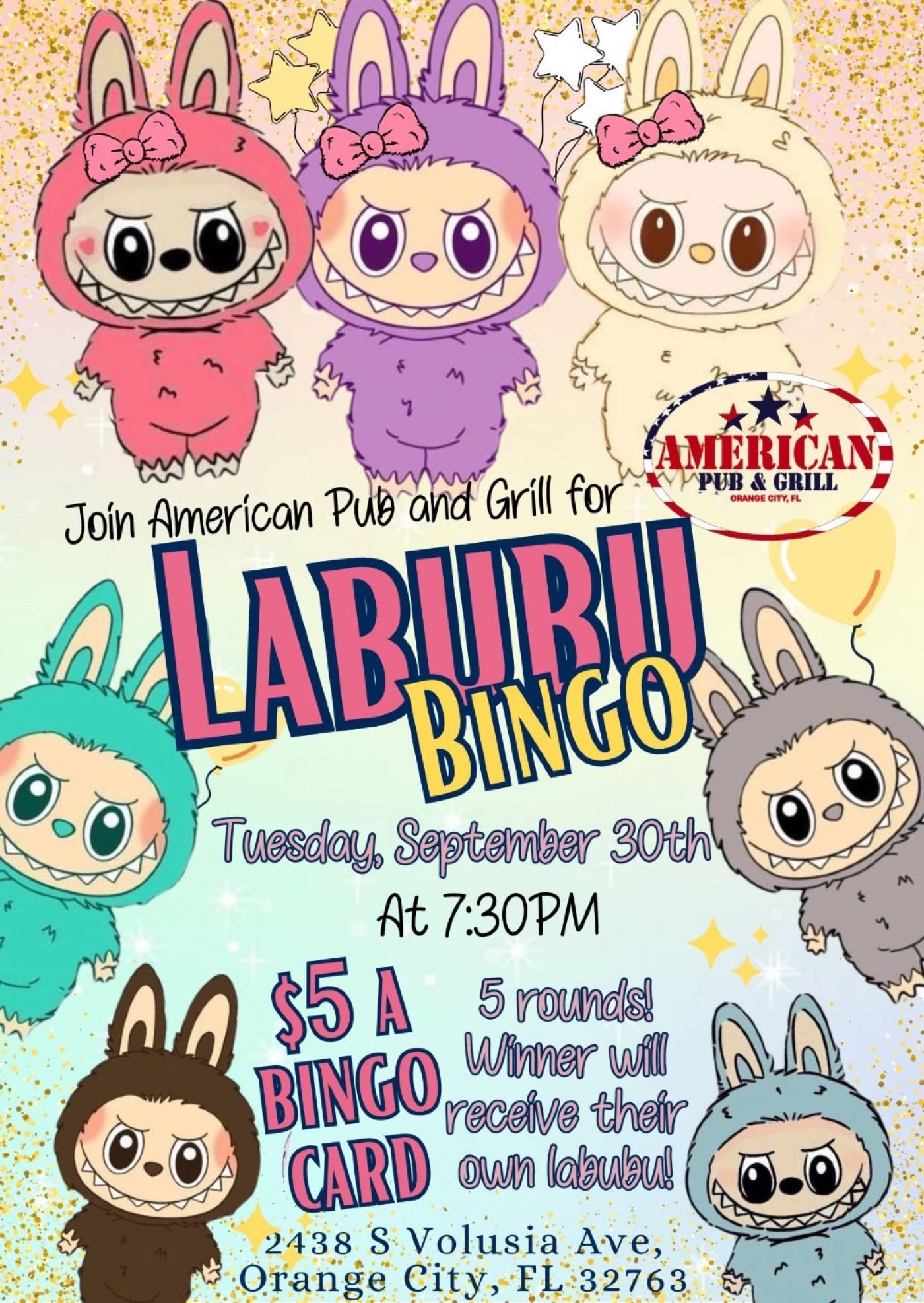LABUBU BINGO AT AMERICAN PUB