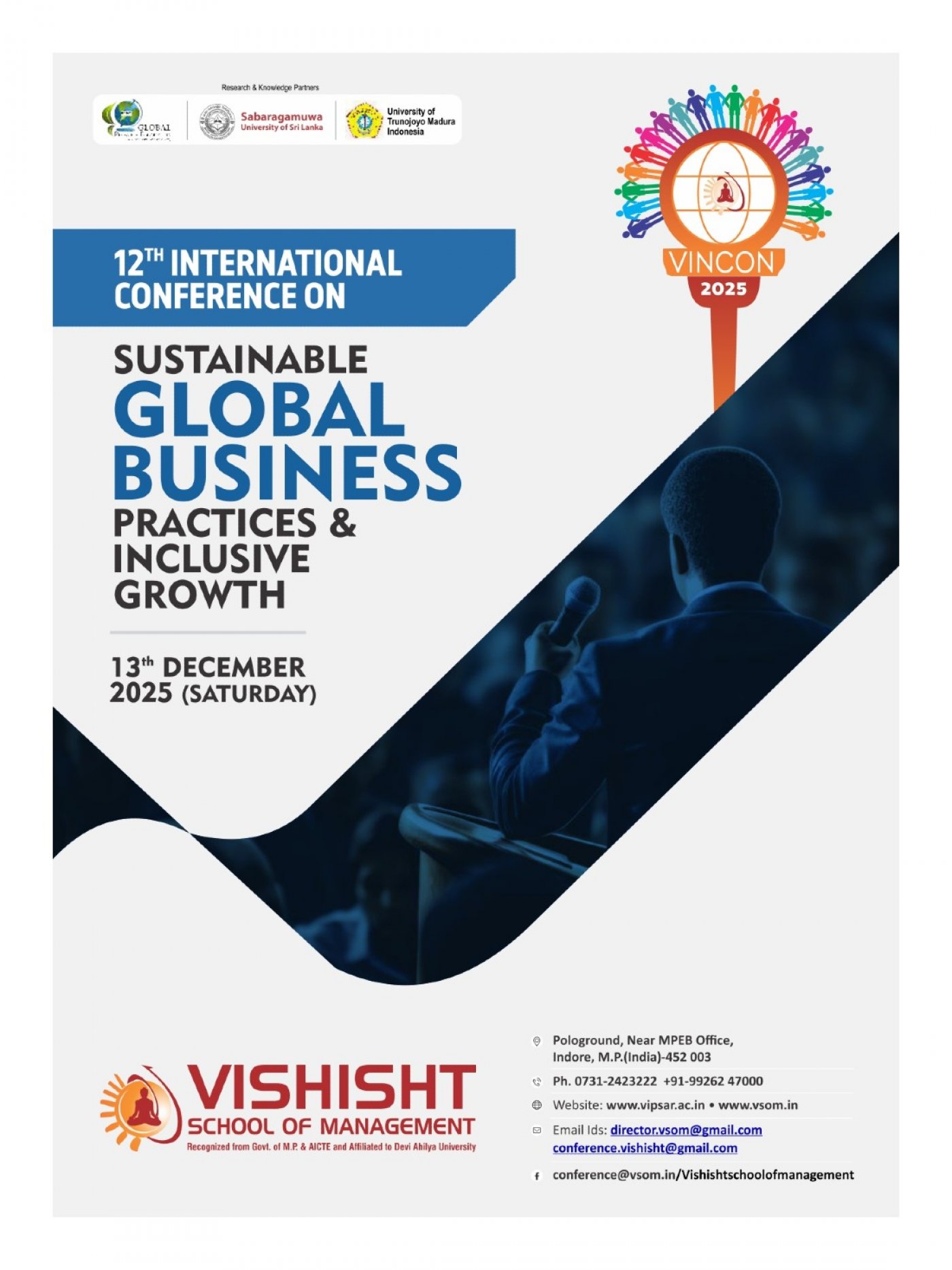 12th International Conference on \u201cSustainable Global Business Practices and Inclusive Growth\u201d