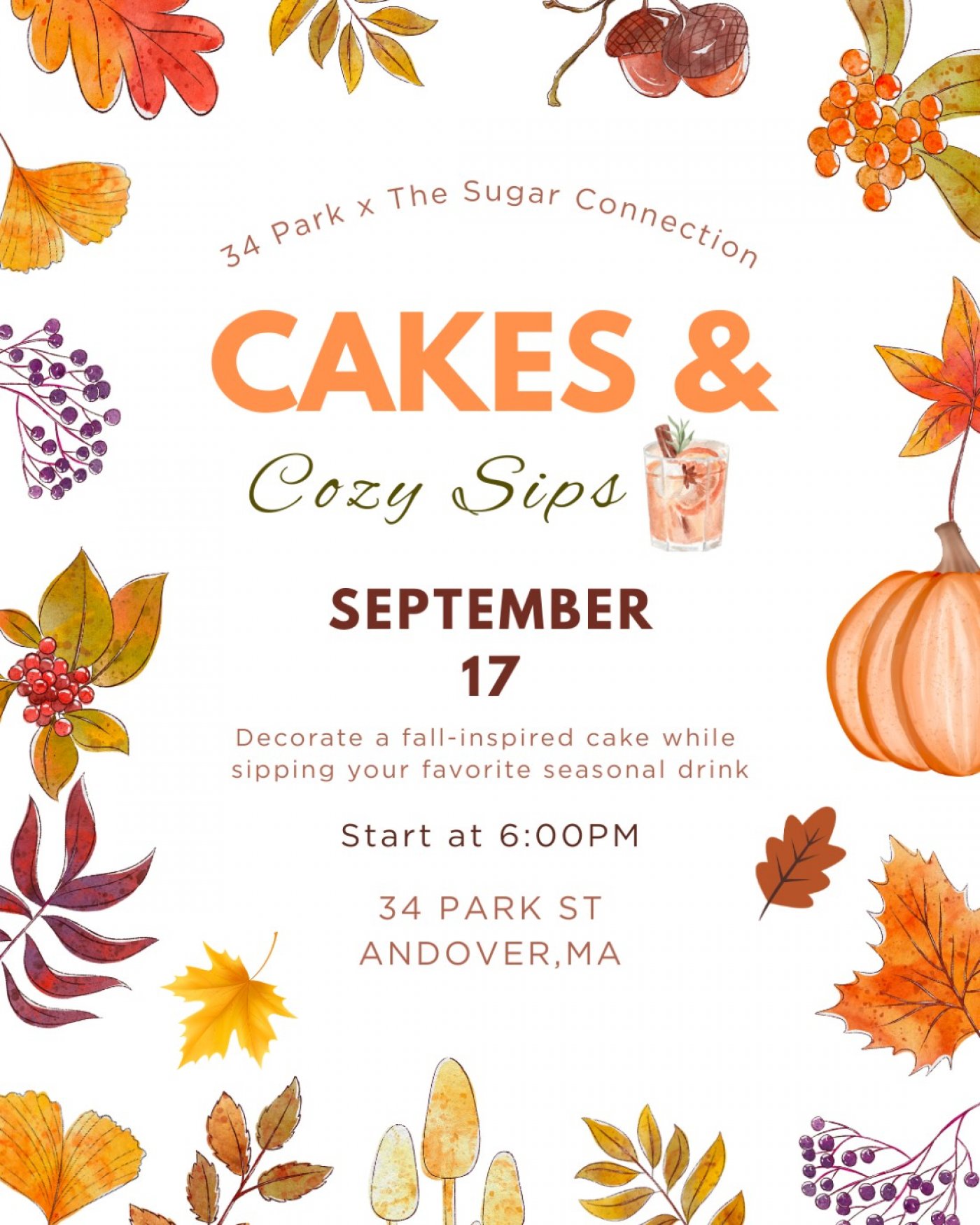 Cakes & Cozy Sips at 34 Park