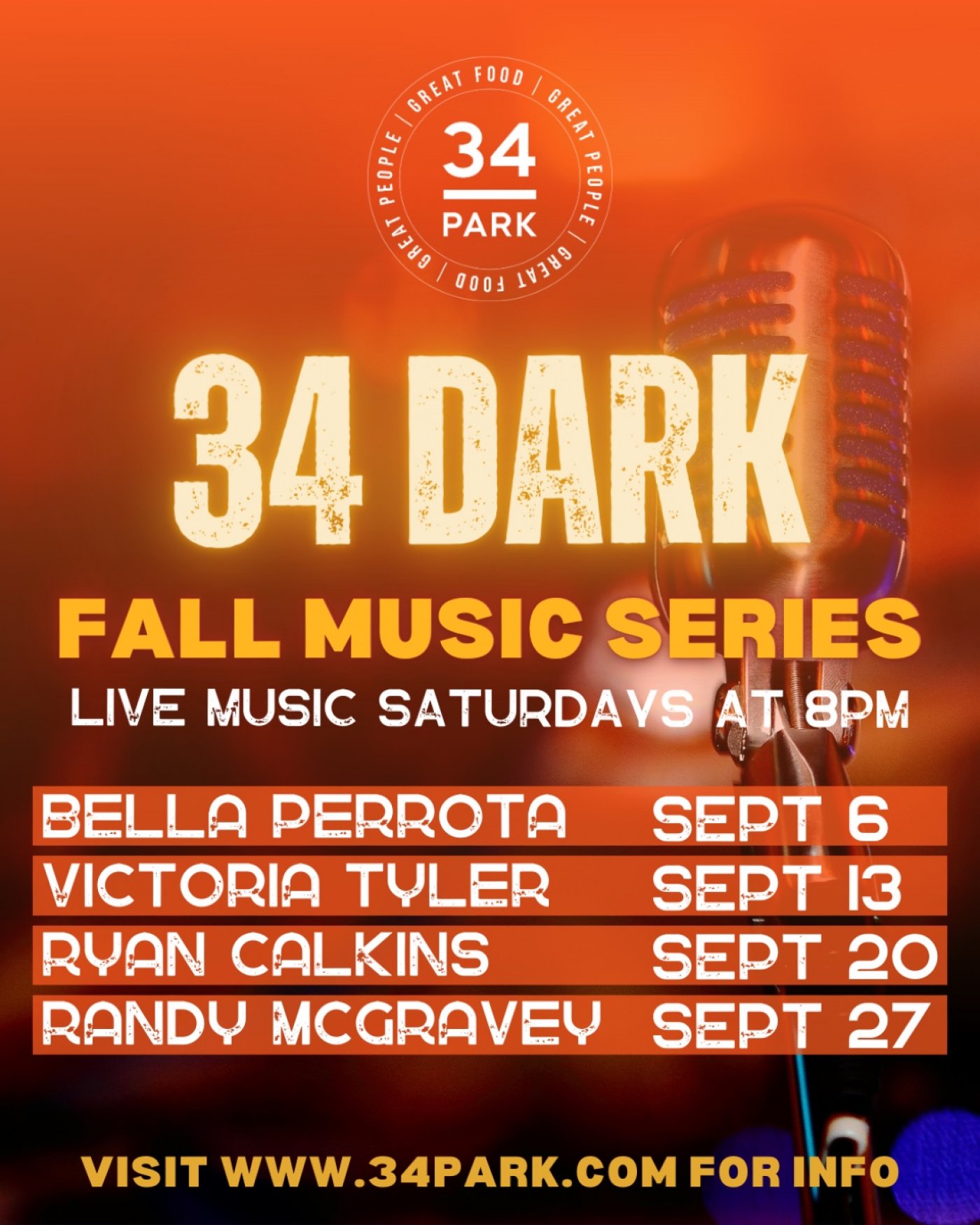 34 DARK Fall Music Series \u2013 September 13