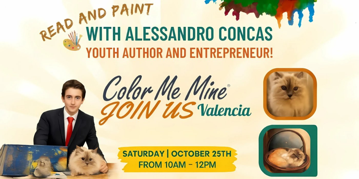 Brushstrokes & Books: Alessandro Concas Book Signing and Reading at Color Me Mine Valencia
