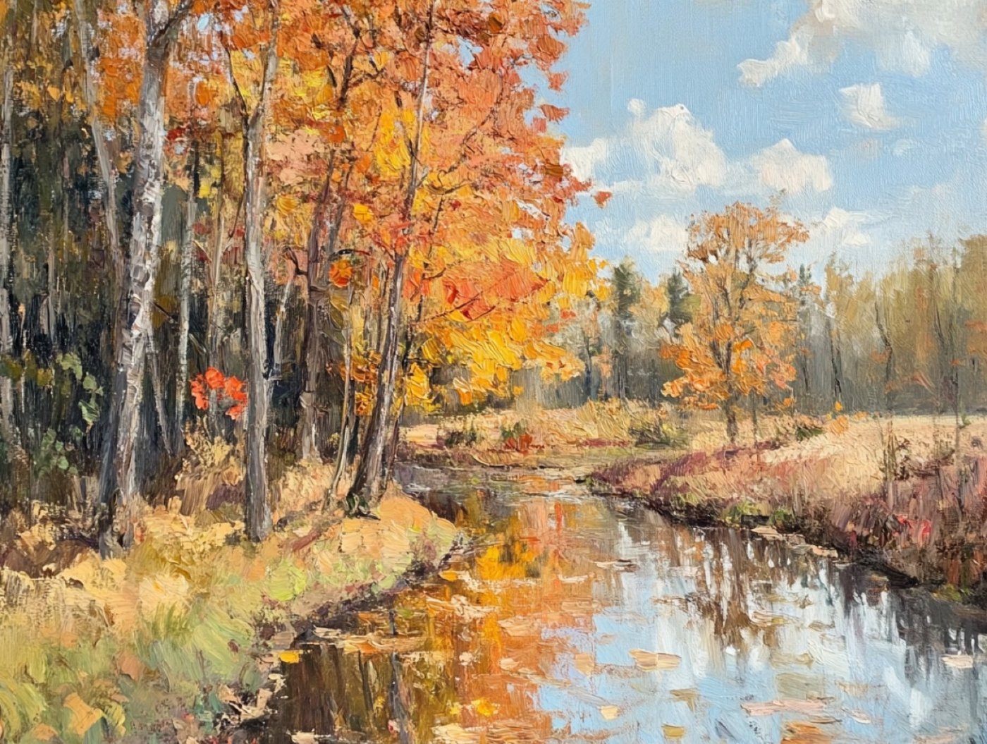Two-Week Expanding the Basics Acrylic Painting Workshop: Peaceful Fall Stream