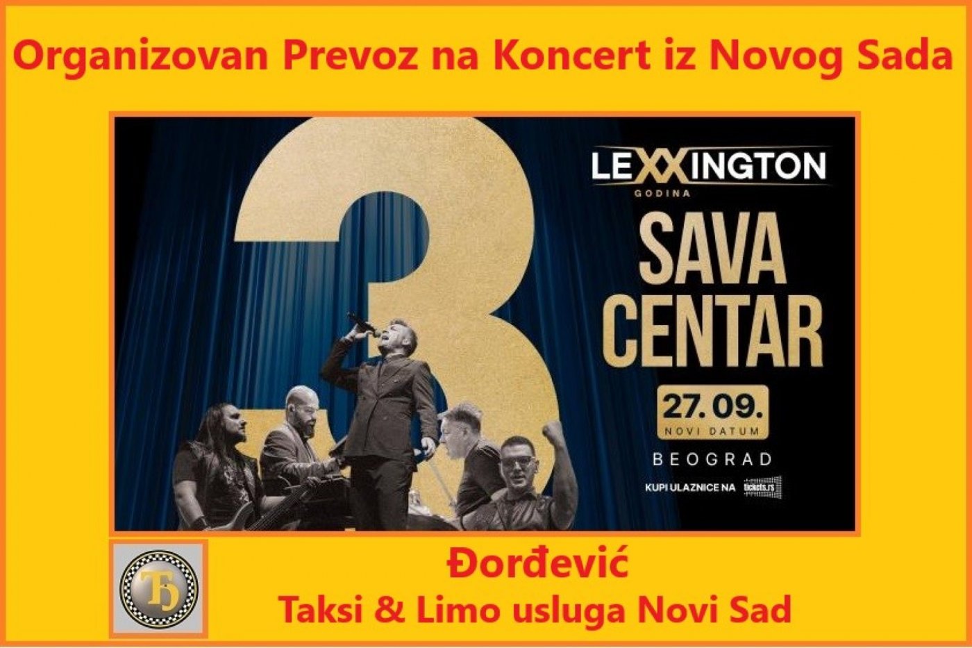 Prevoz na Koncert Lexington 27.09.2025. iz Novog Sada