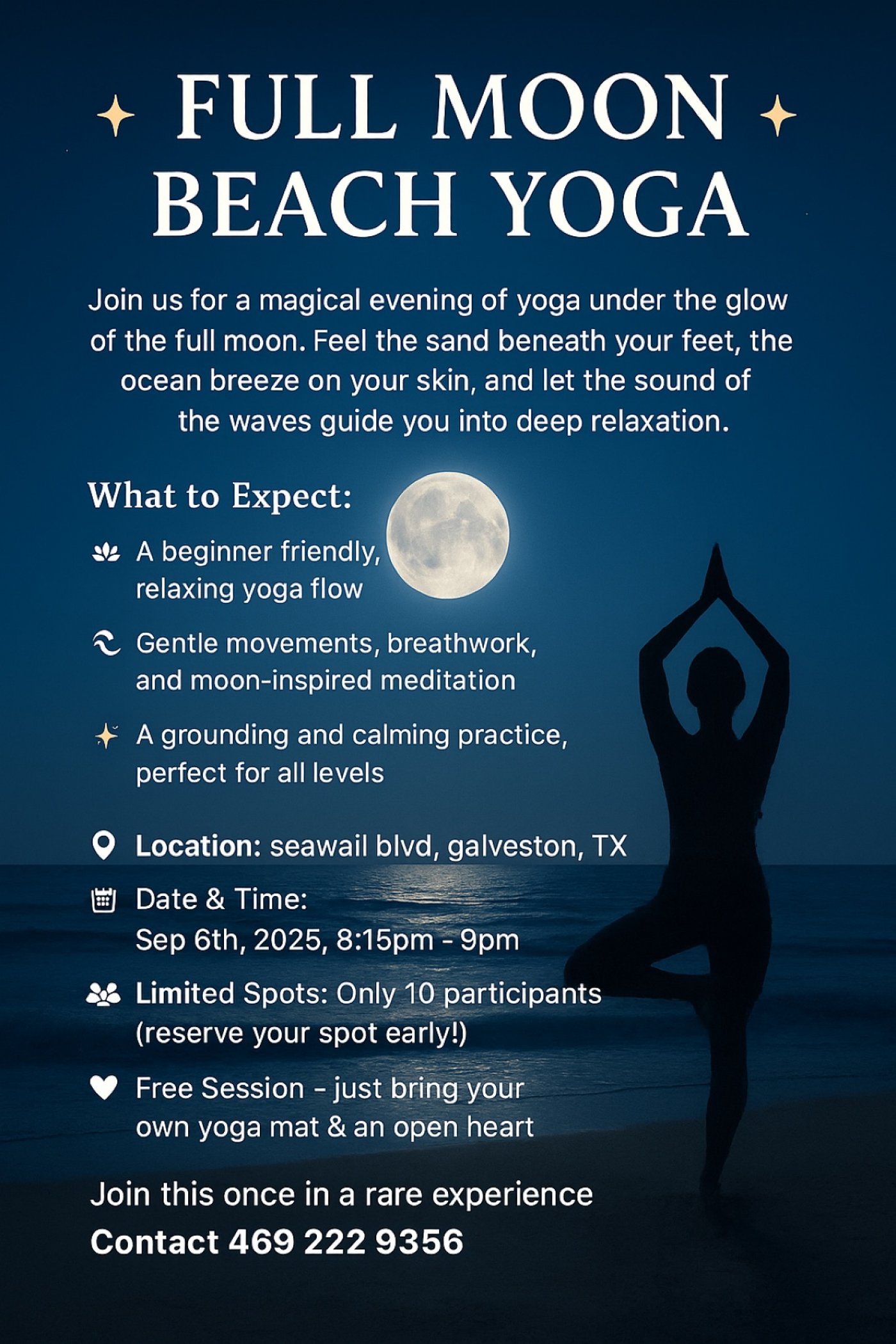 Full Moon Beach yoga