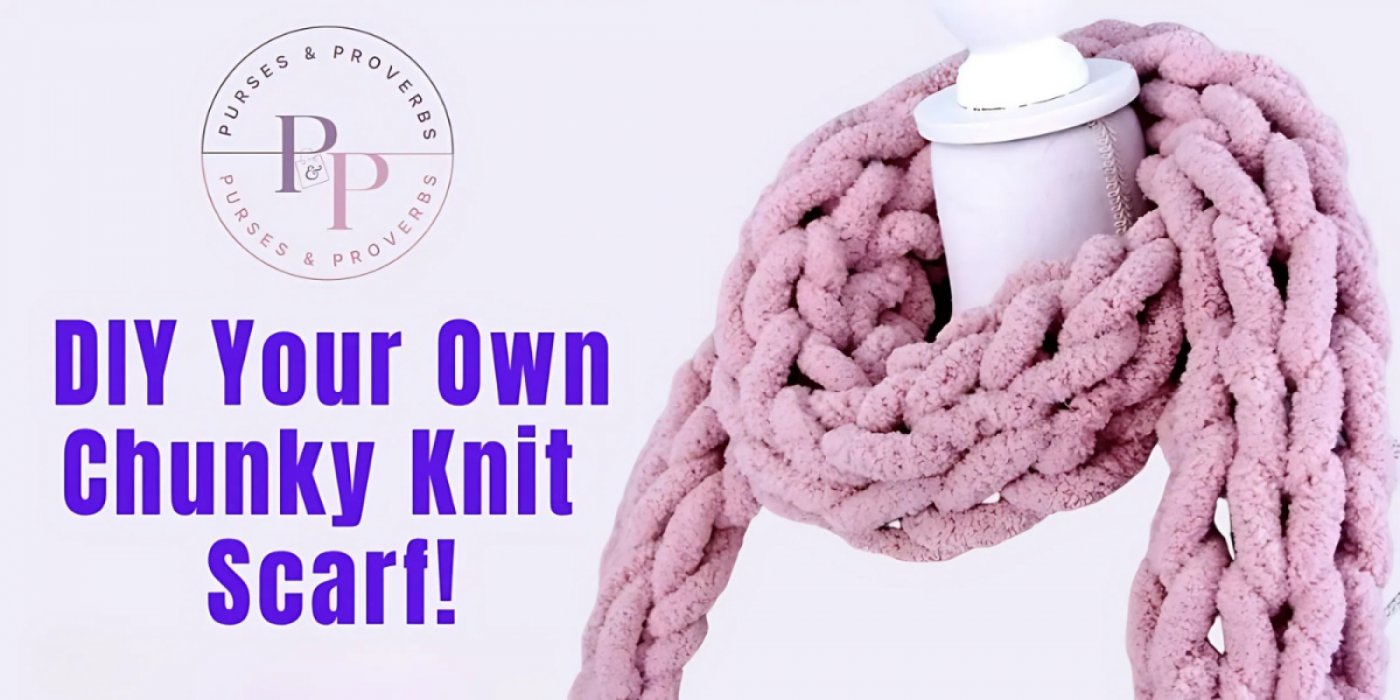 DIY Chunky Knit Scarf\ud83e\uddf6