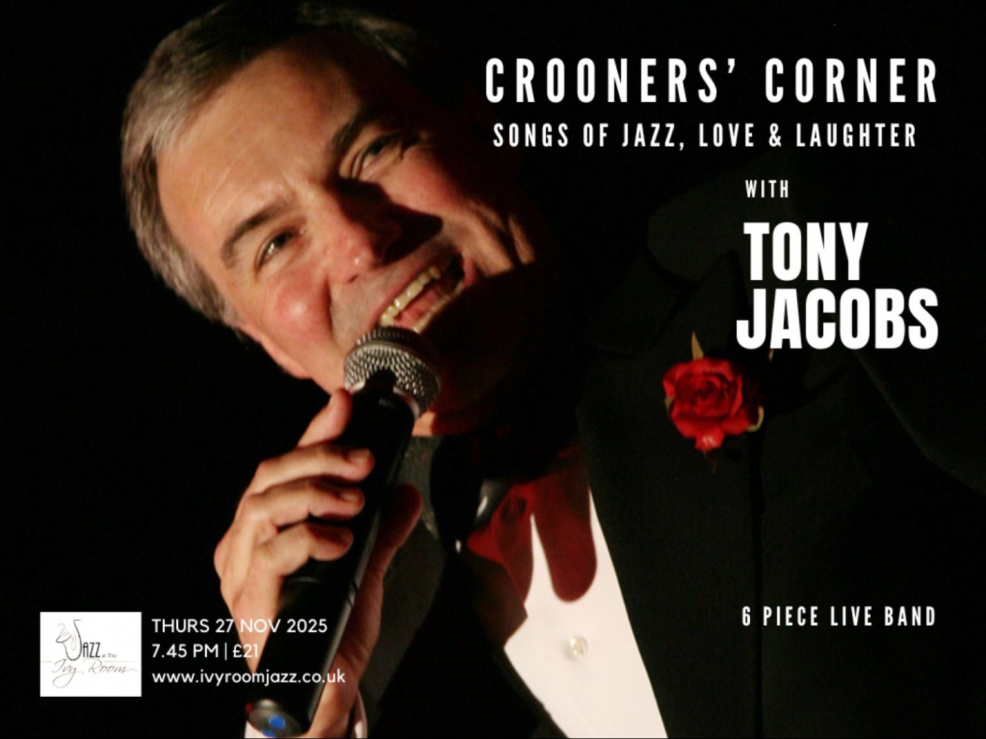 Jazz Night - Crooners' Corner with Tony Jacobs' 6 Piece Band