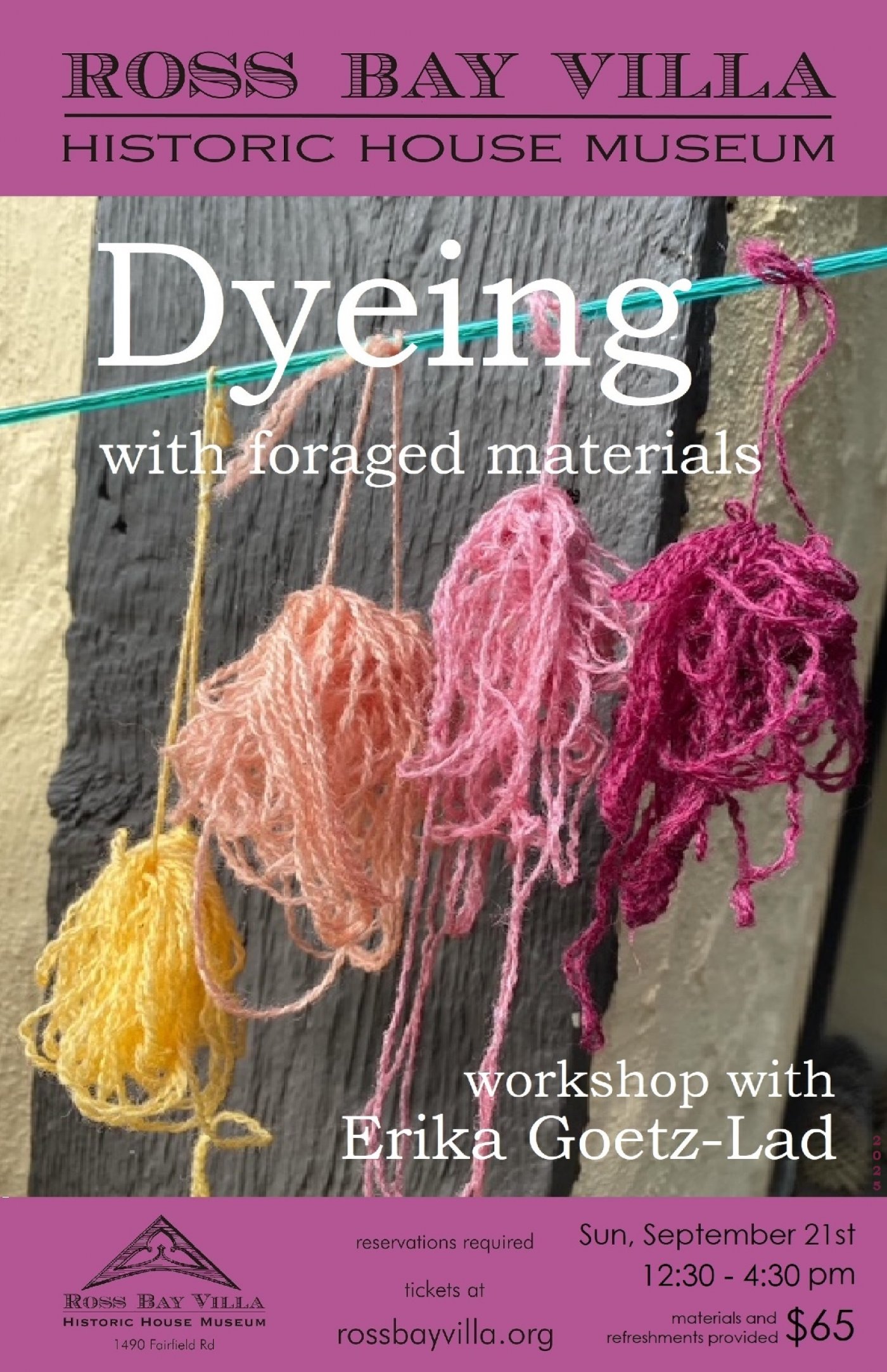 Dyeing with Foraged Materials Workshop with Erika Goetz-Lad