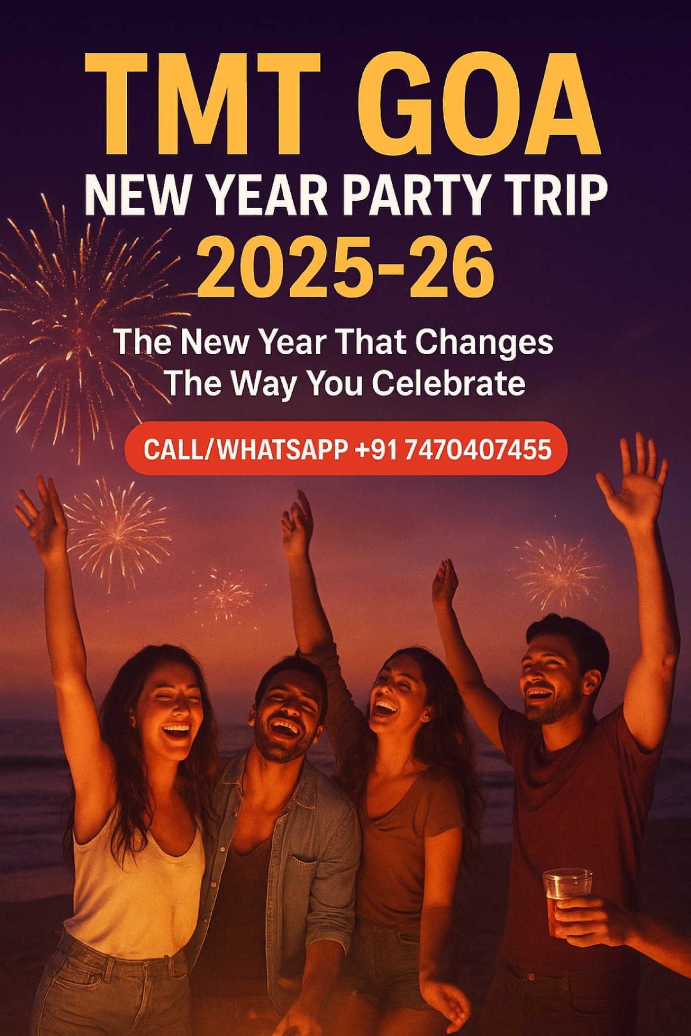 TMT New Year Goa Party Package From Pune - Best New Year Party In Pune To Goa Trip 25-26