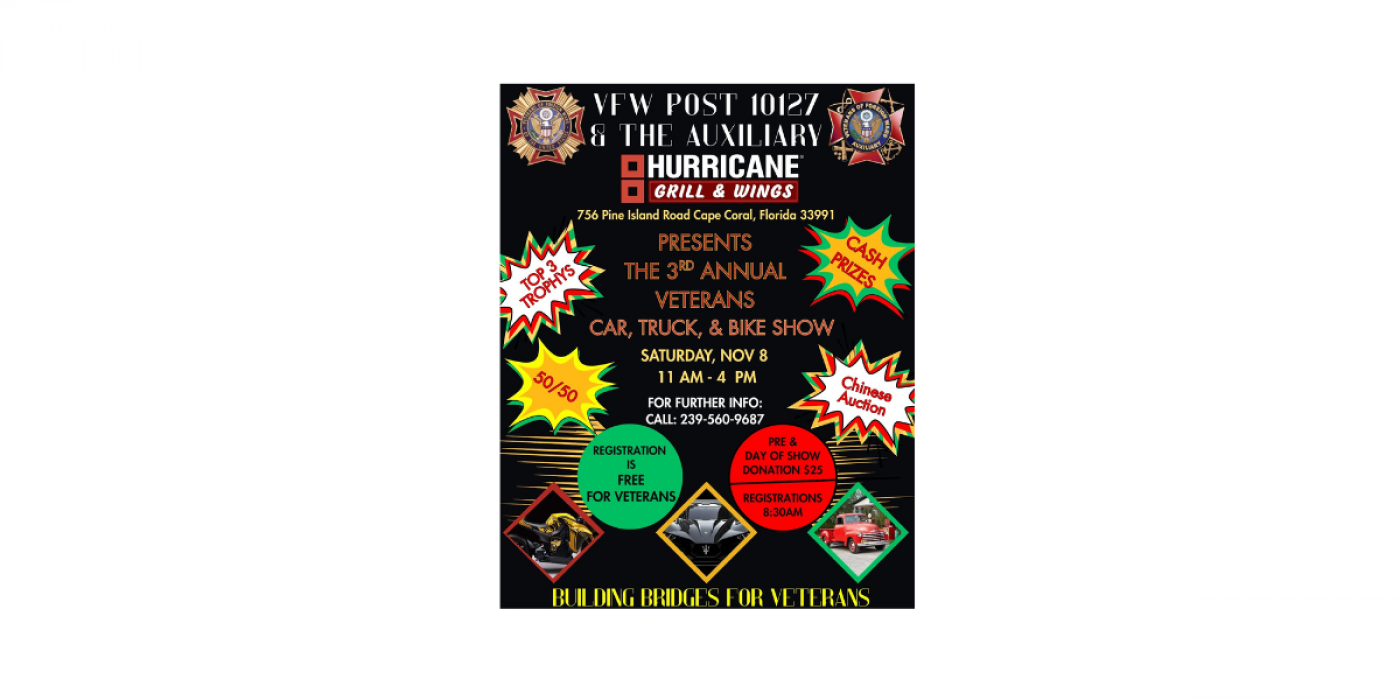 VFW Post 10127 & the Auxiliary 3rd Annual Car, Truck and Bike Show