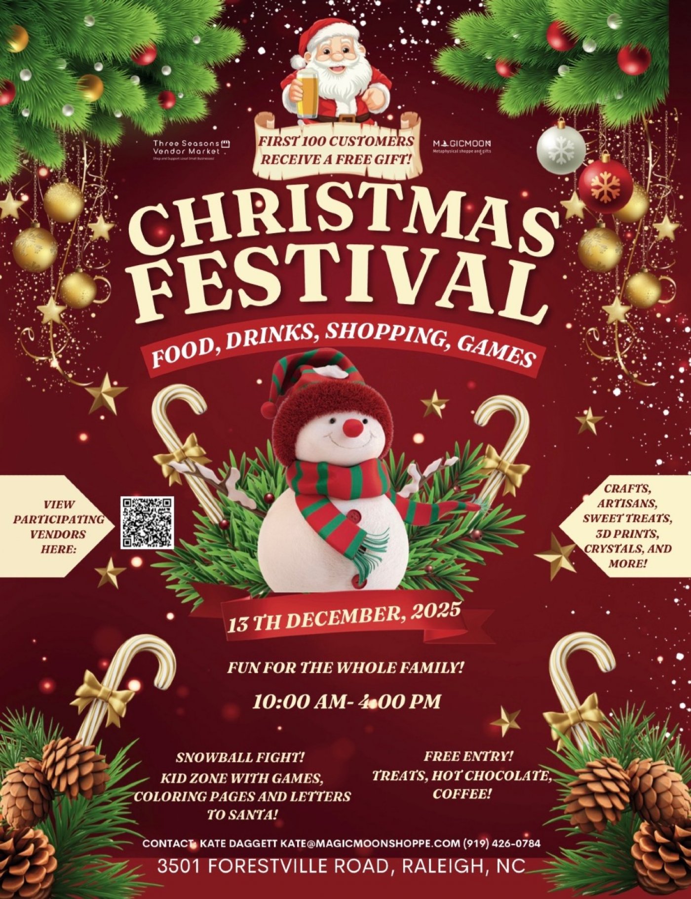 Three Seasons Vendor Market, Christmas Festival