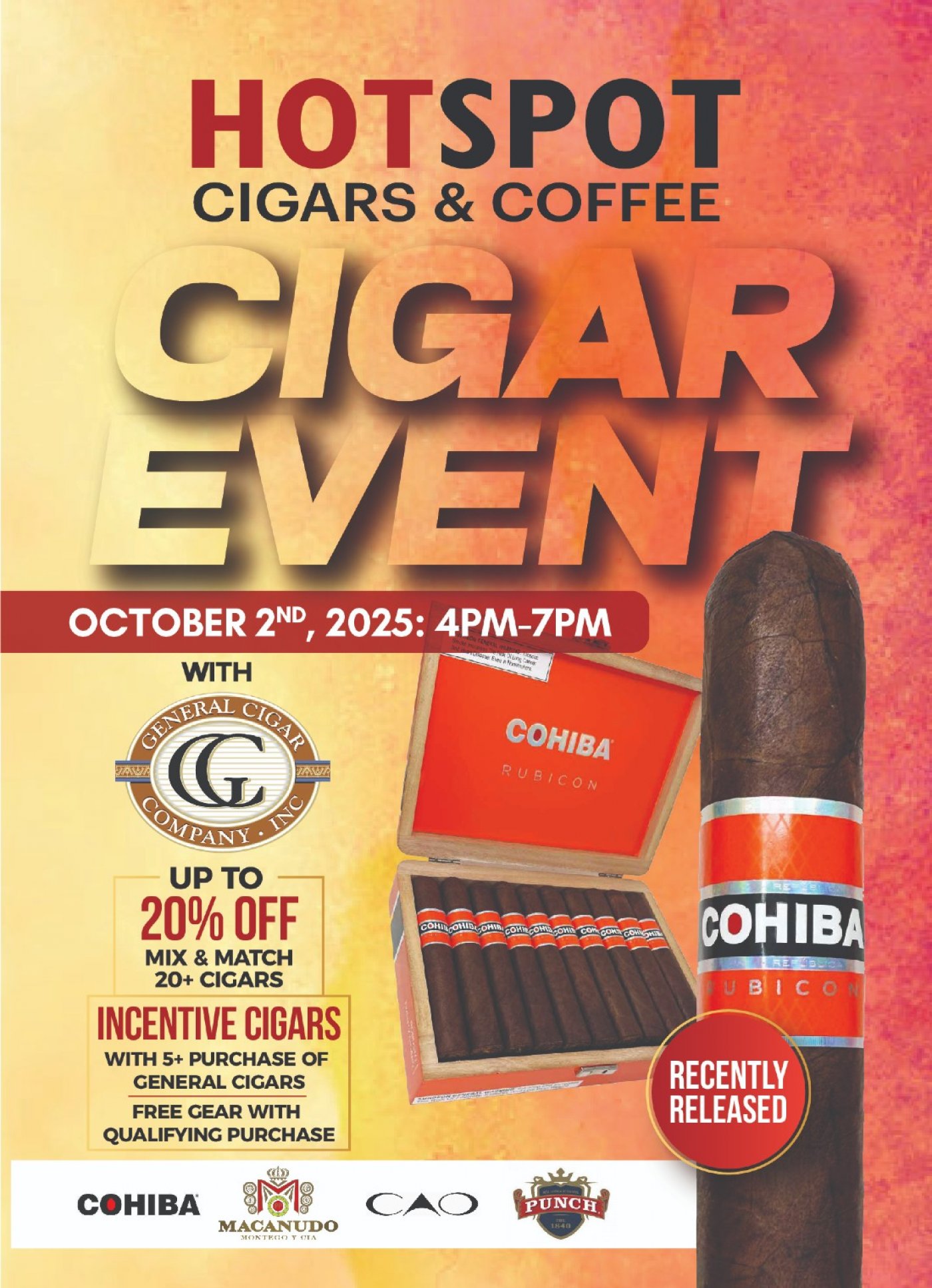 Cigar Event with Cohiba-Macanudo-Punch and CAO