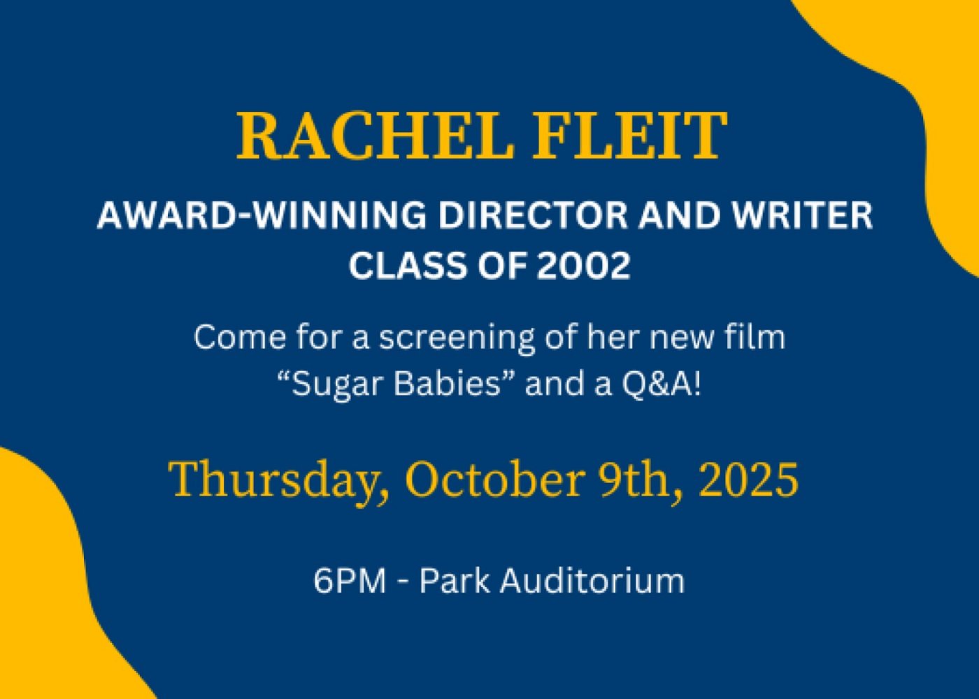 Sugar Babies Screening with special guest director and writer, IC alum Rachel Fleit '02