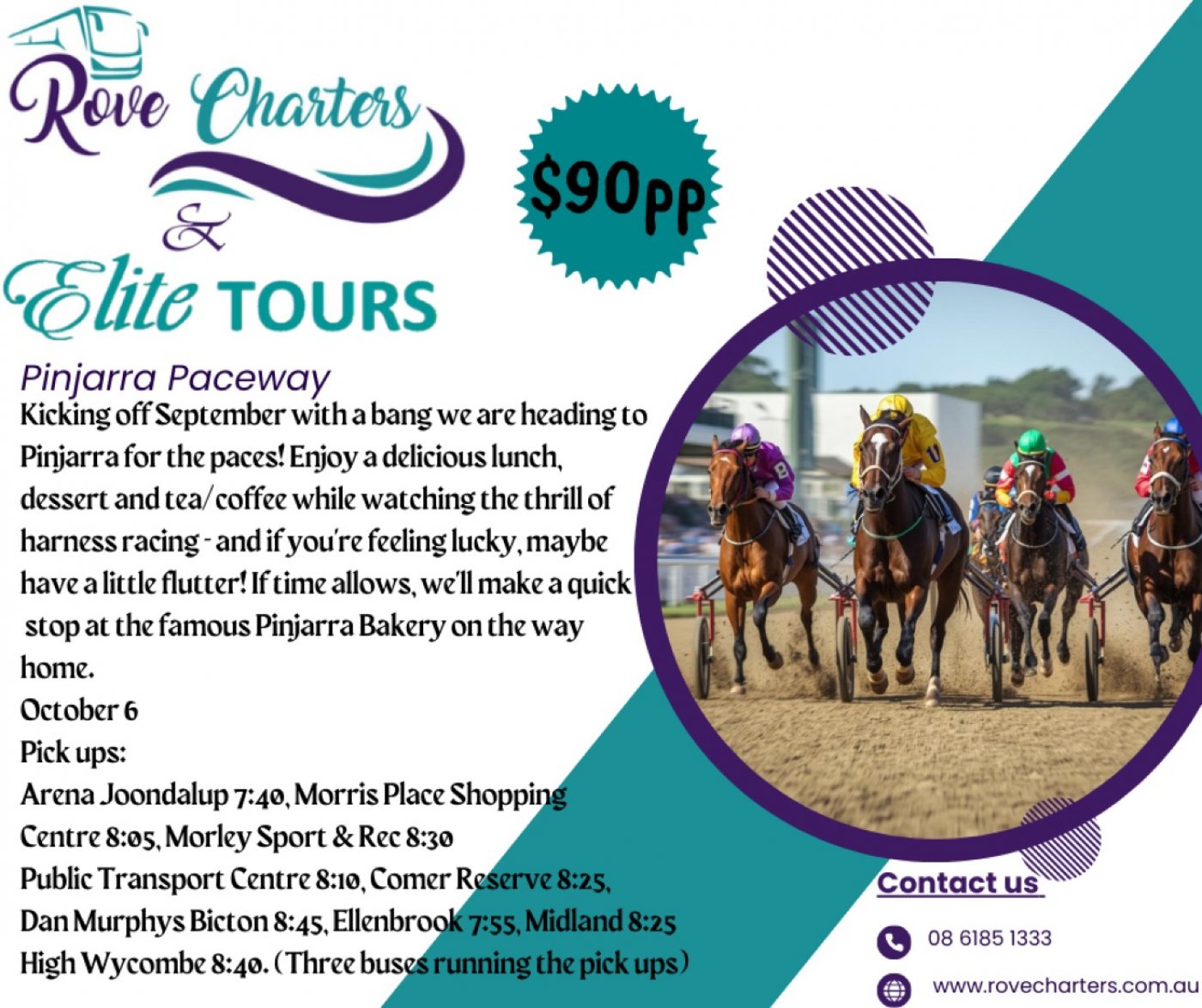 Rove Charters & Elite Tours Travel Club - Pinjarra Paces
