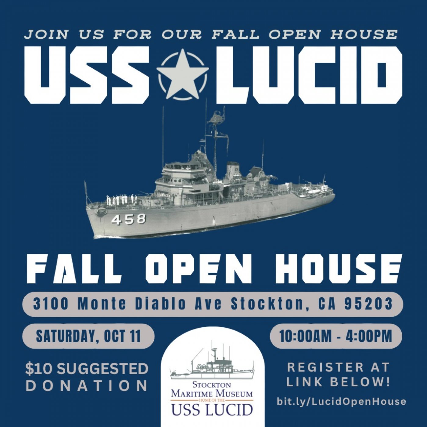 Stockton Maritime Museum Open House on the USS Lucid Fall 2025