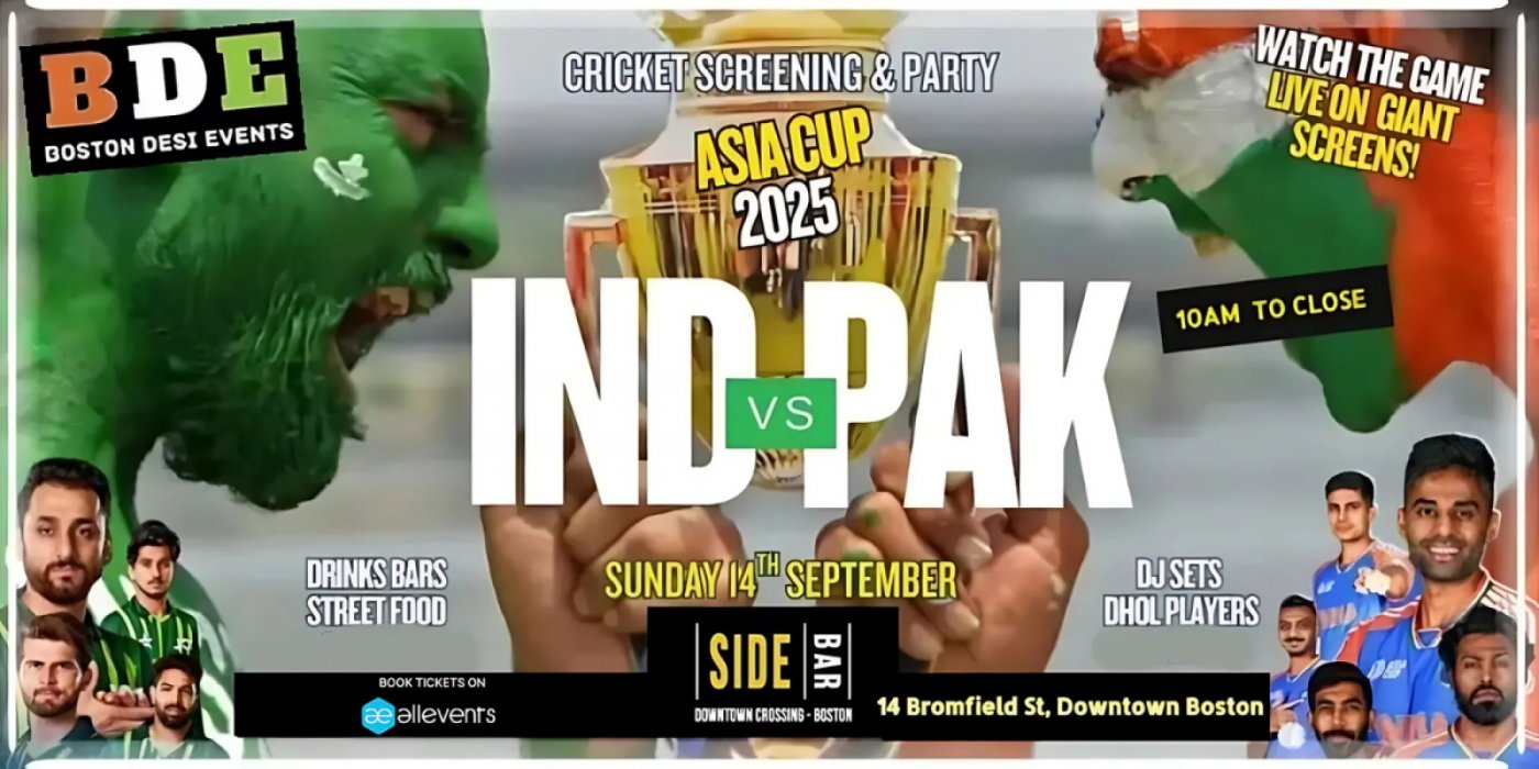 India Vs. Pakistan T20 Cricket Asia Cup (Watch Party) LIVE in BOSTON