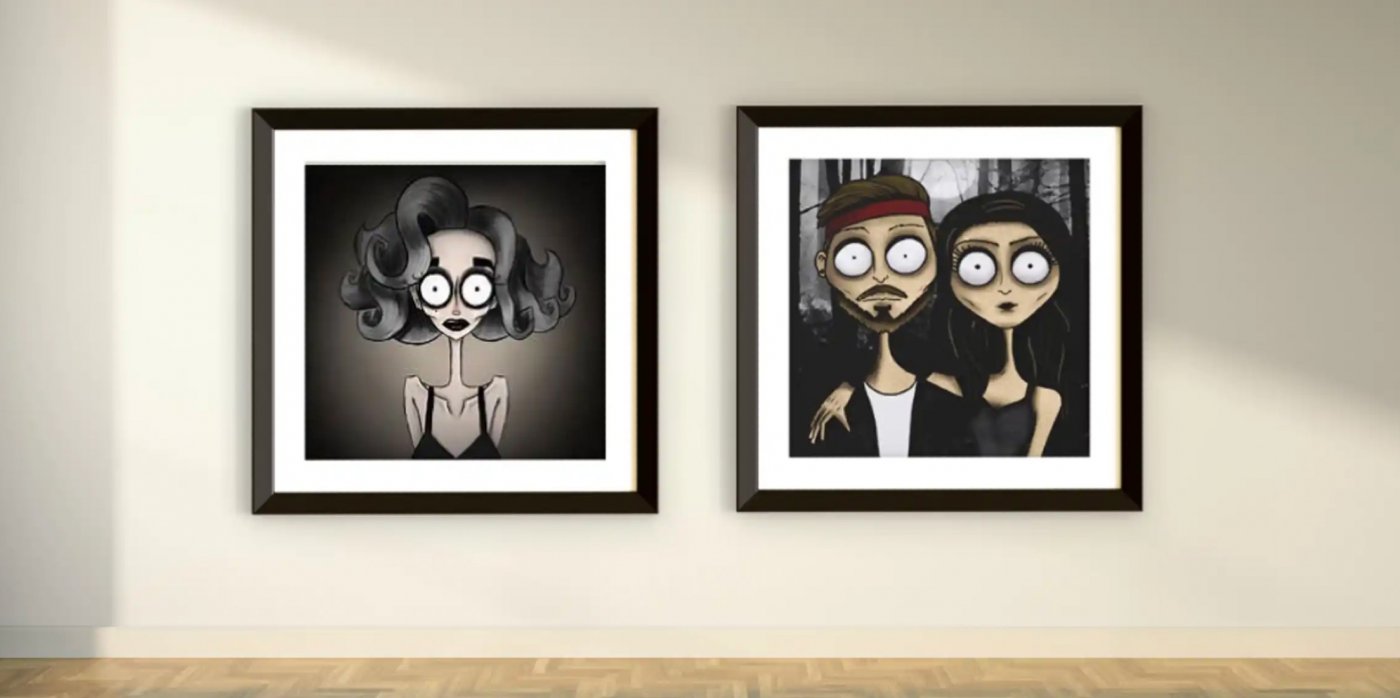 Tim Burton Inspired Portrait Painting