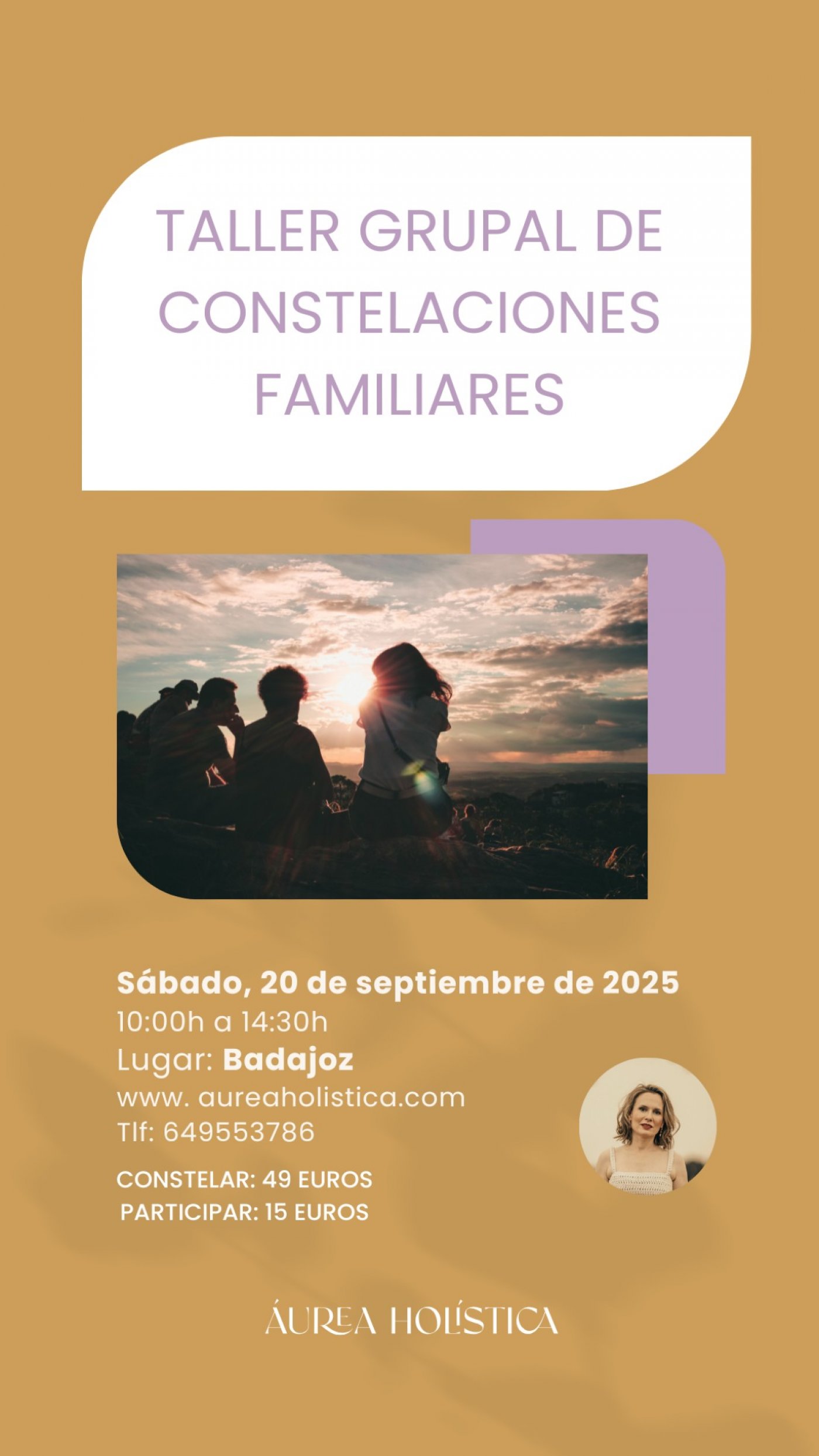\ud83c\udf1f\u2728 TALLER GRUPAL DE CONSTELACIONES FAMILIARES BADAJOZ | 20 de septiembre de 25 \ud83c\udf33\ud83d\udcab