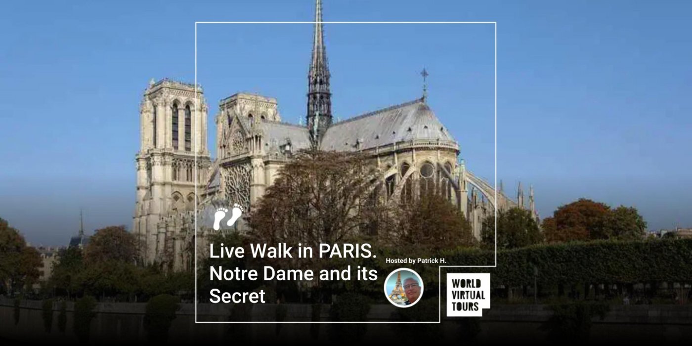 Live Walk in PARIS. Notre Dame and its Secret