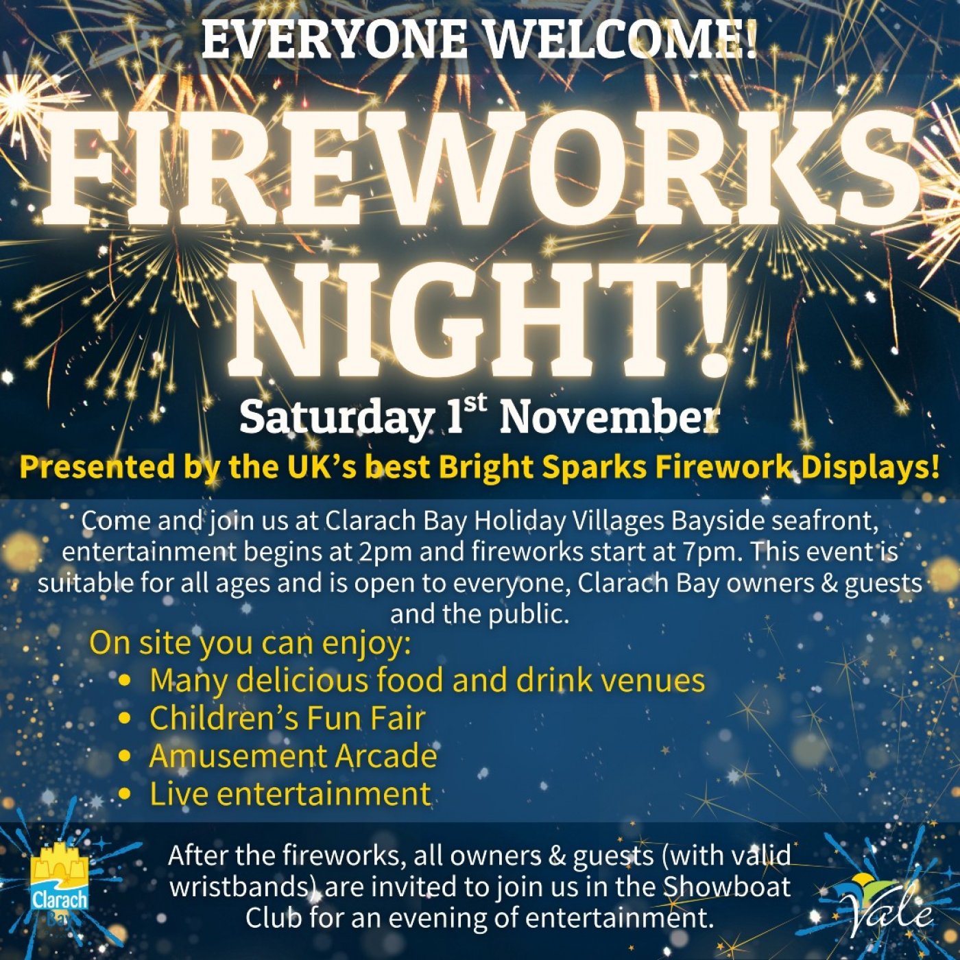 Free Fireworks Night at Clarach Bay Holiday Village