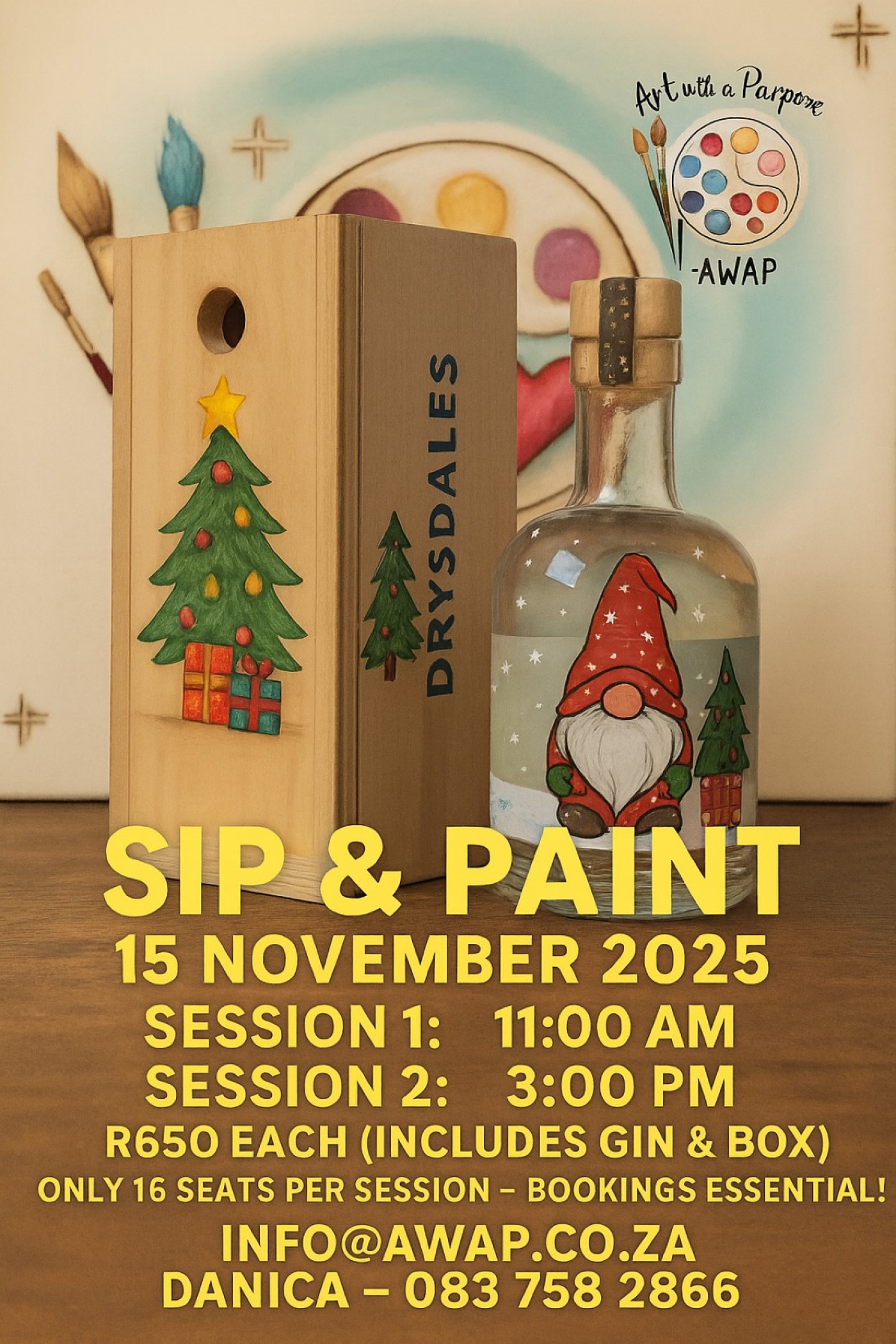 Sip, Swirl & Paint: A Festive Day at Drysdale Event Venue, Modderfontein