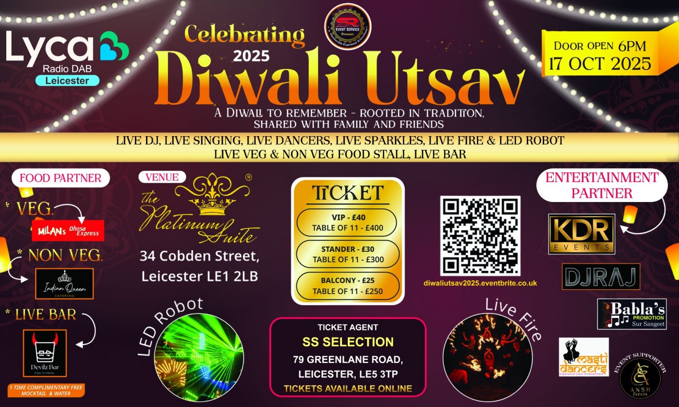 Diwali Utsav 2025 @Platinum Suite, LEICESTER