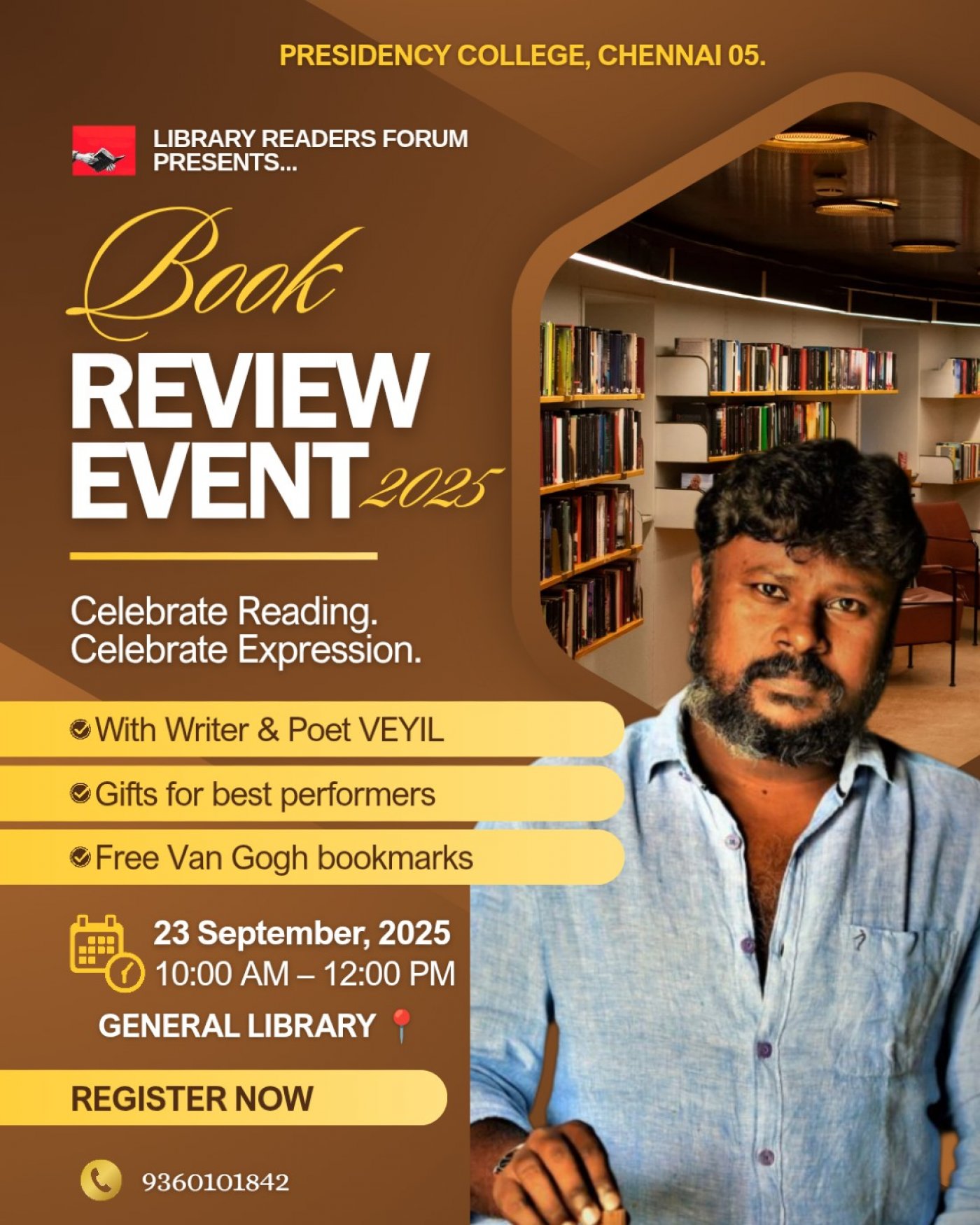 \u2728 Voices of Literature \u2013 Book Review Event with Veyyil.