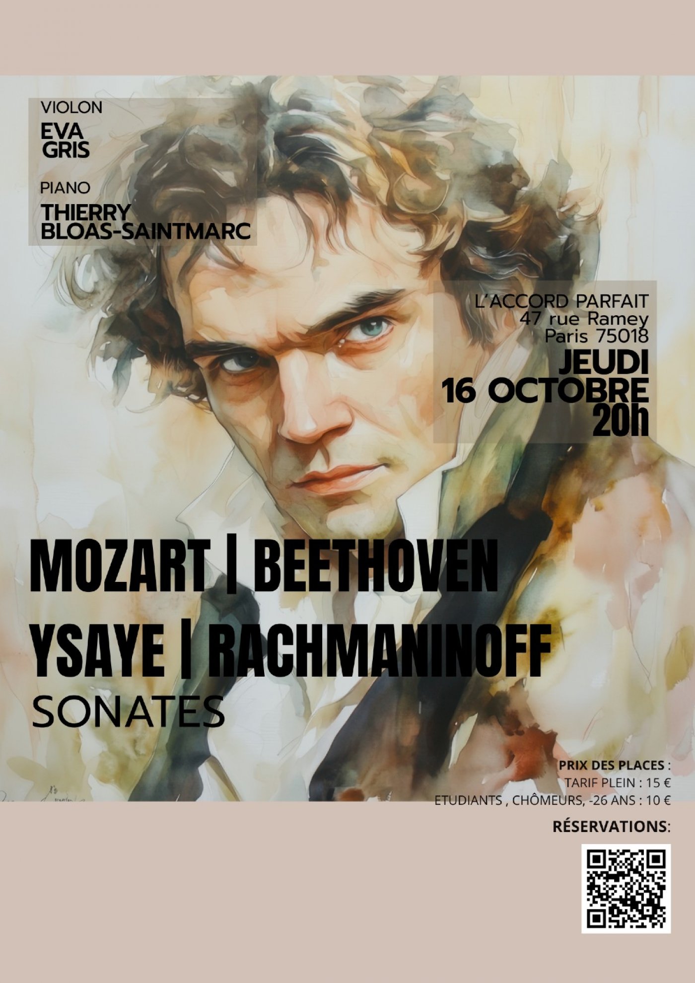Mozart, Beethoven, Ysa\u00ffe, Rachmaninoff