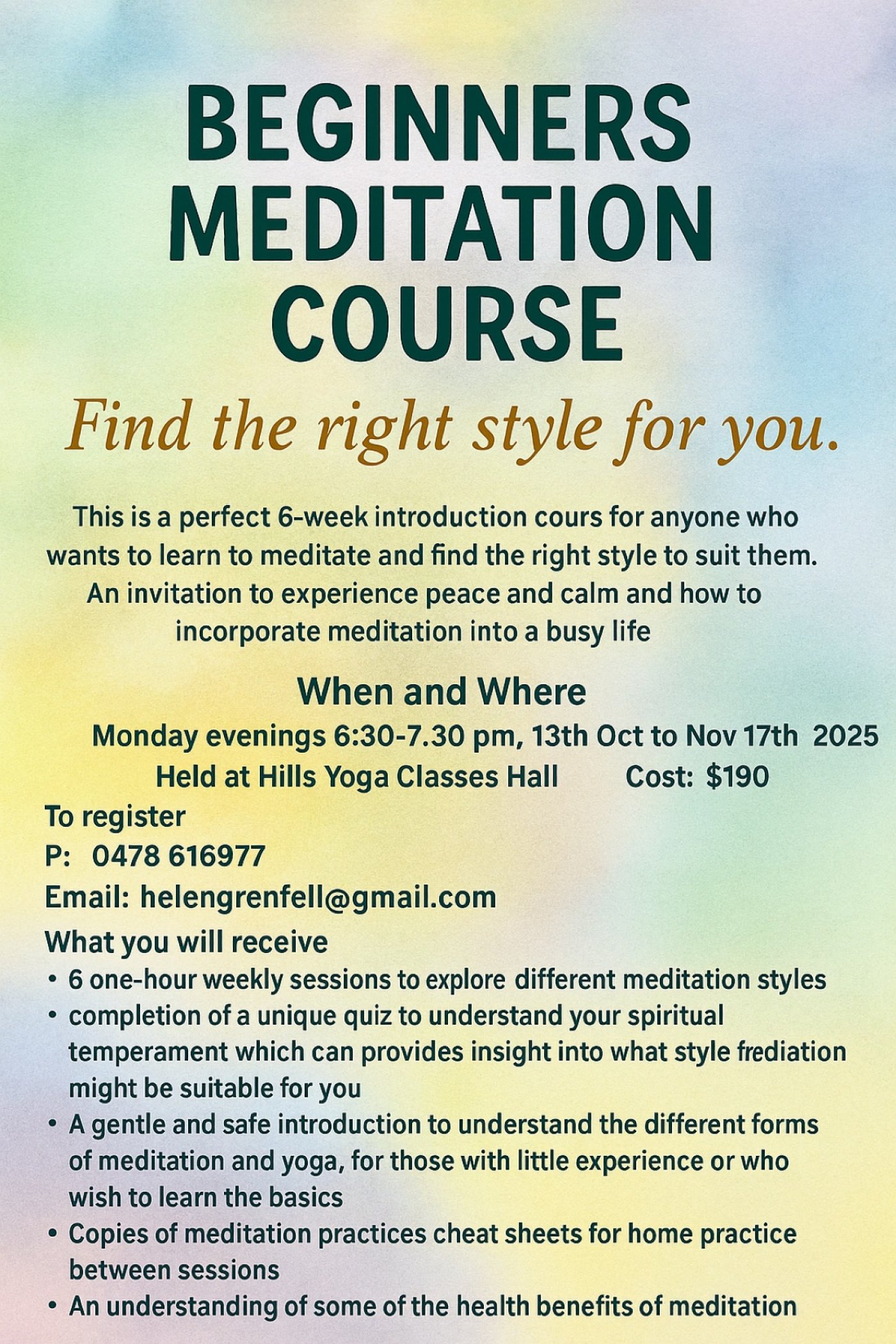 Beginner Meditation course