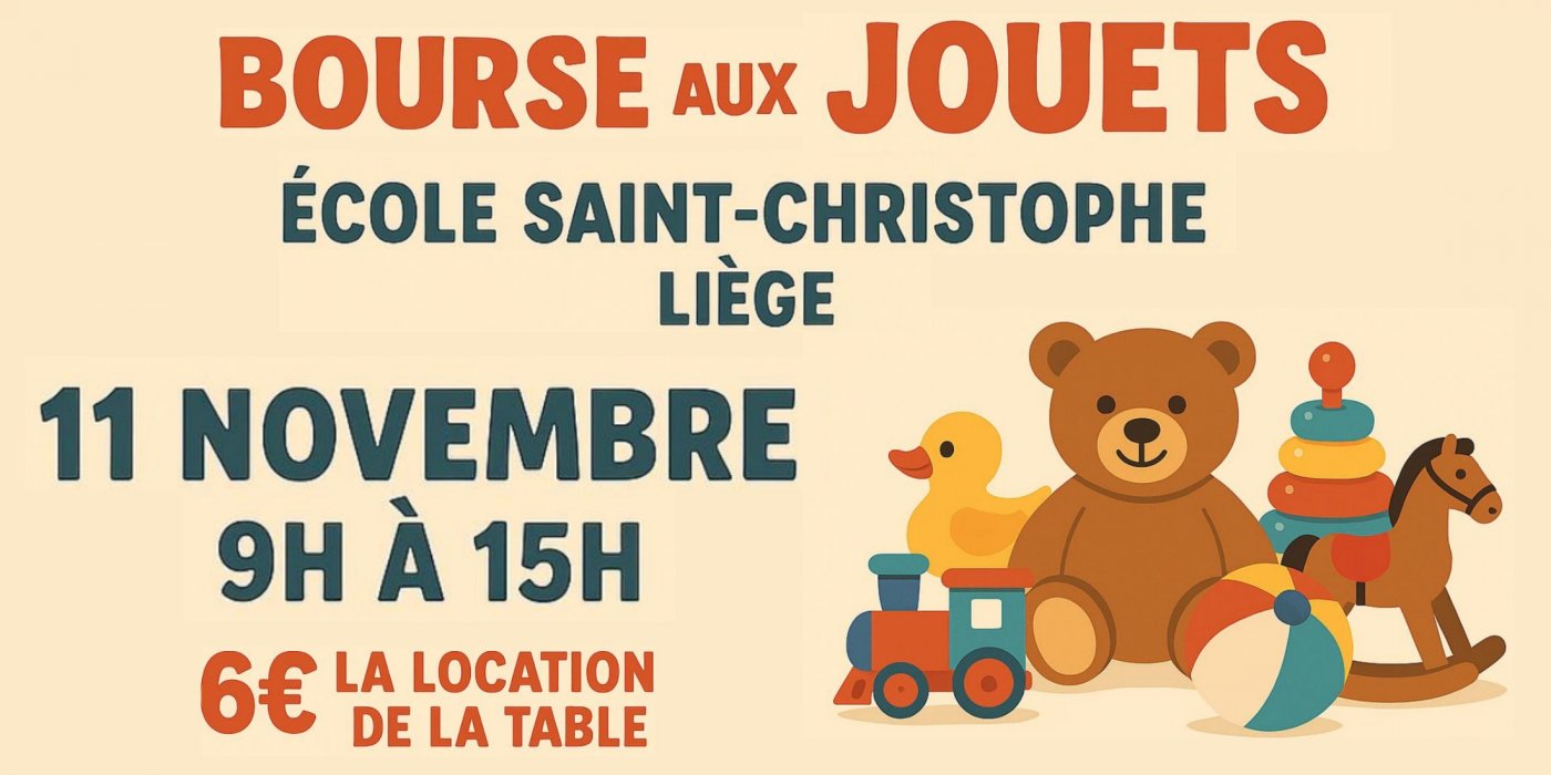 Bourse aux jouets \u00e0 l'\u00e9cole Saint-Christophe Li\u00e8ge