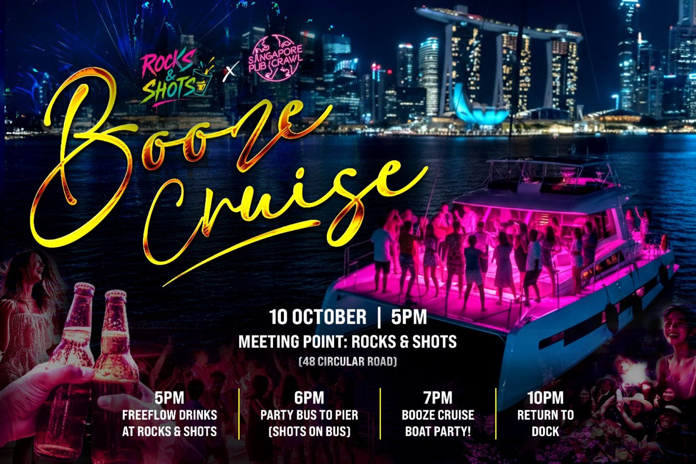 SG Pub Crawl x Rocks & Shots Booze Cruise