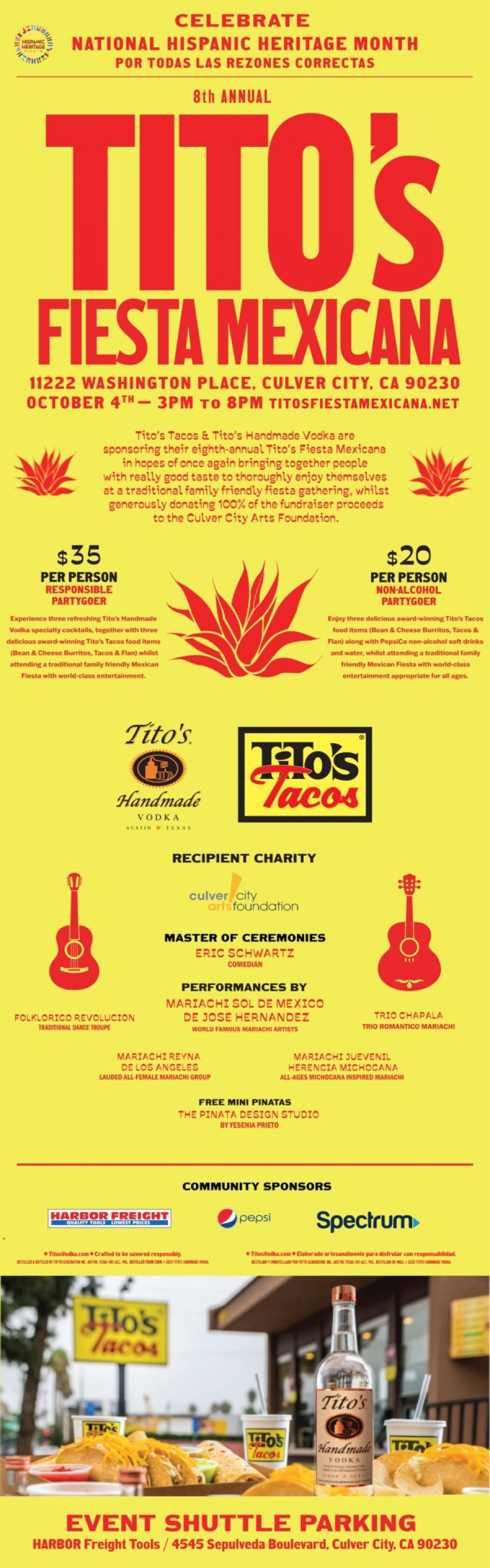 TITO\u2019S HANDMADE VODKA AND TITO\u2019S TACOS CELEBRATE 8TH ANNUAL TITO\u2019S FIESTA MEXICANA,