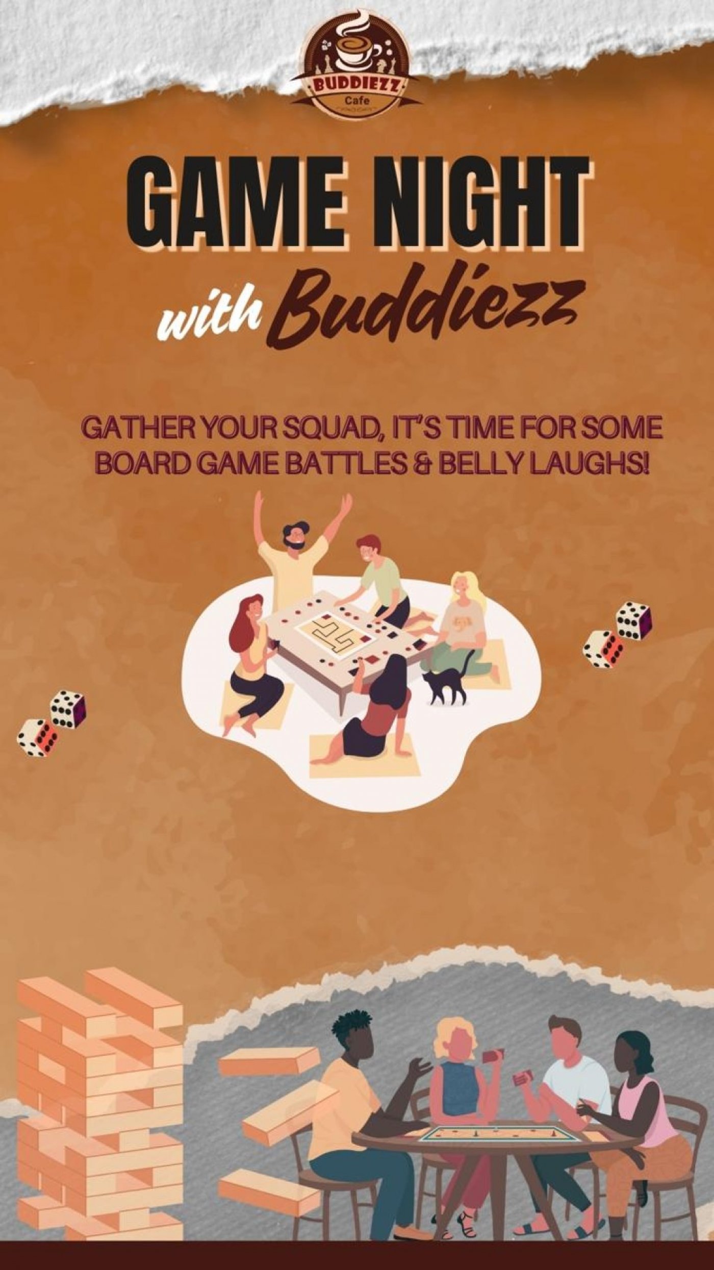 Saturdays Board Games Night with Buddiezz