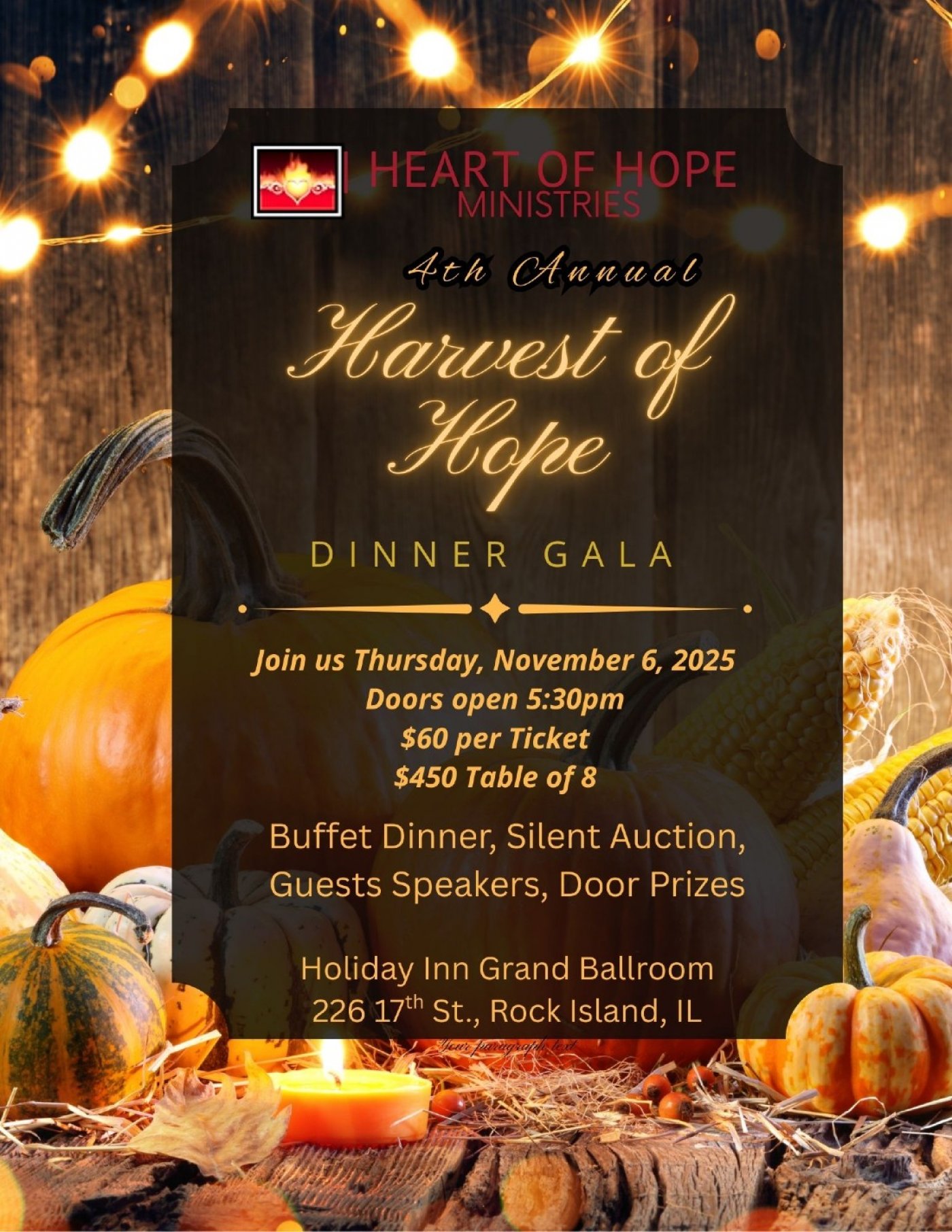 Heart of Hope's 4th Annual Harvest of Hope Dinner Gala