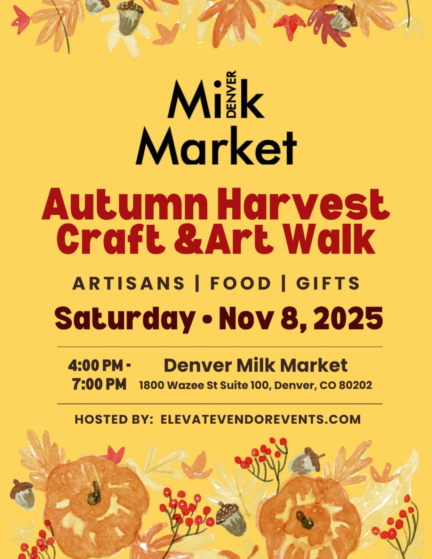 Denver Milk Market Autumn Harvest Craft & Art Walk