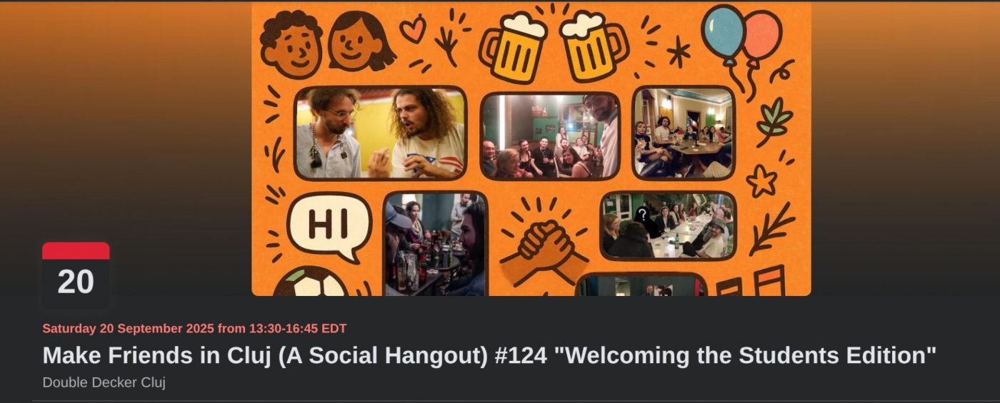 Make Friends in Cluj (InternationalSocial Hangout) #126