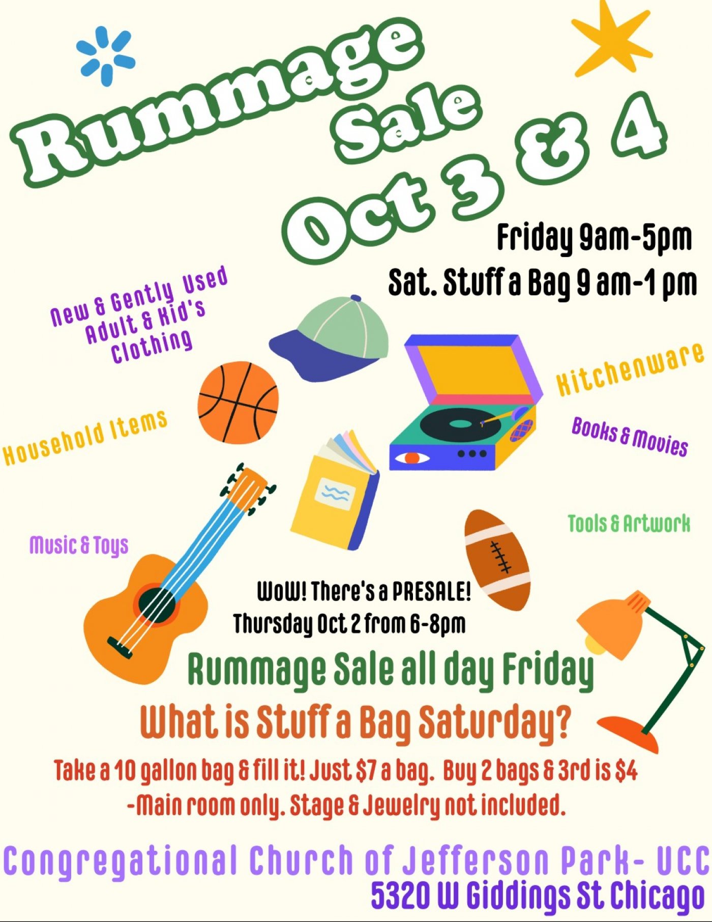 CHURCH RUMMAGE SALE OCT 3 & 4, 2025