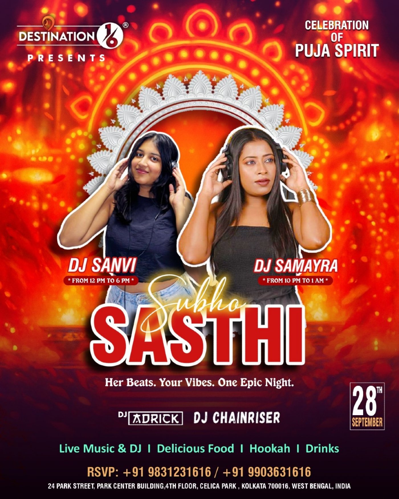 Biggest Durga Puja Party in Park Street, Subho Sasthi